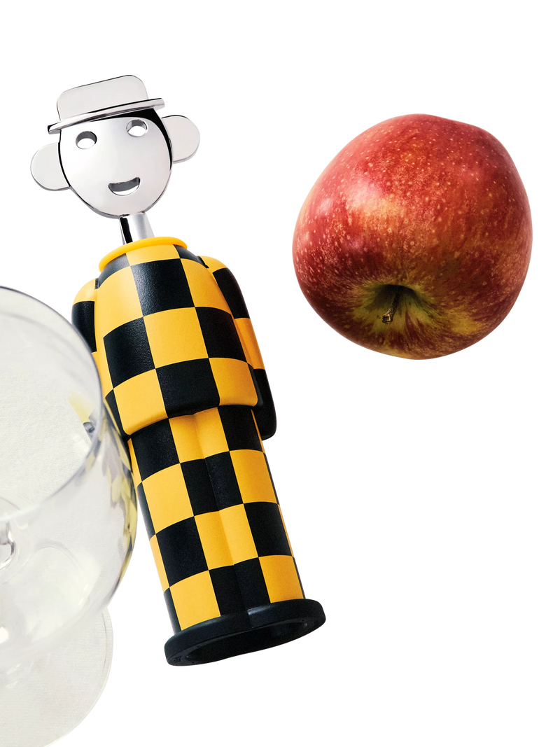 Alessi chequered corkscrew yellow black (British brand)