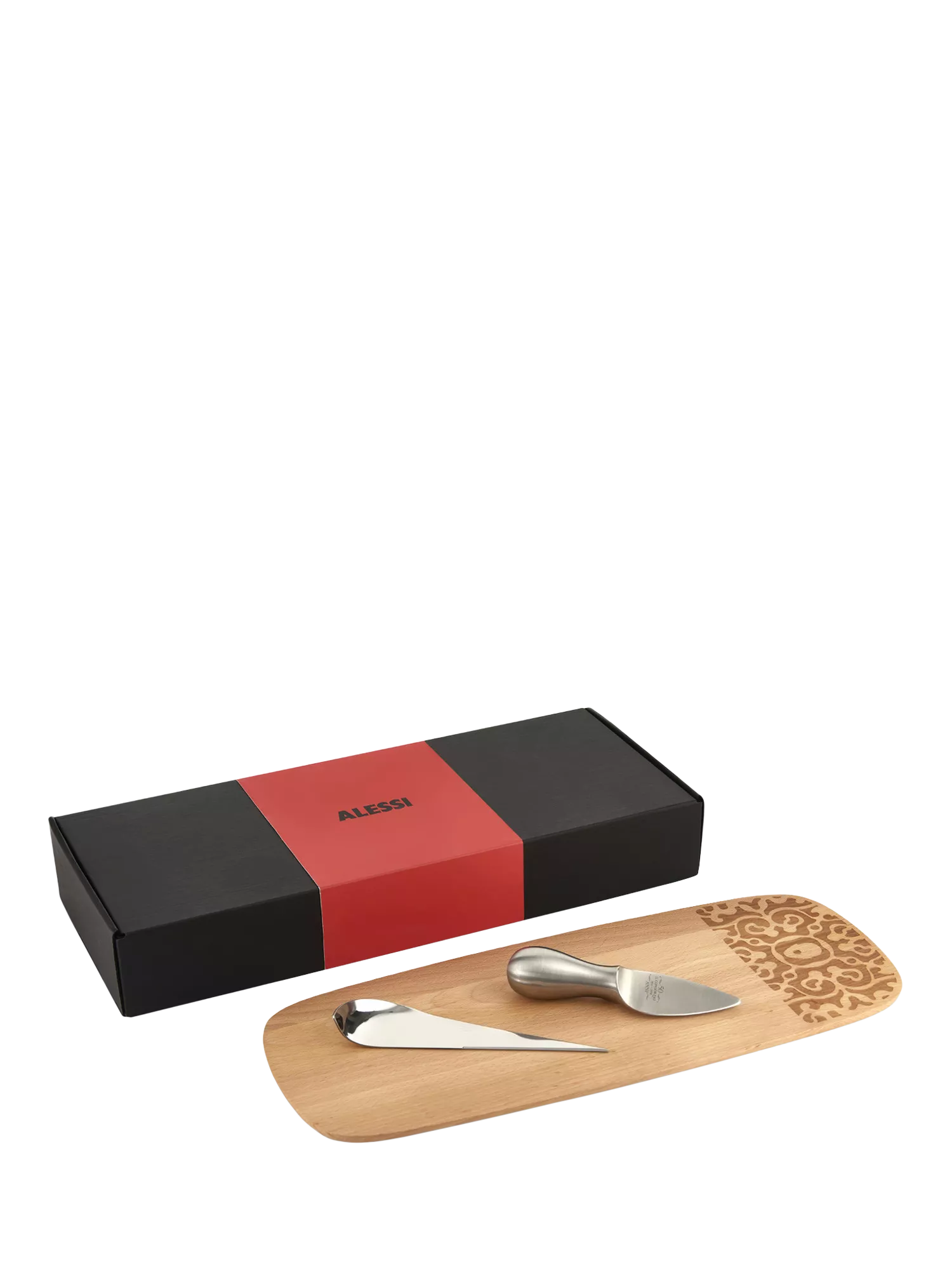 Alessi cheese board set beech wood, UK version