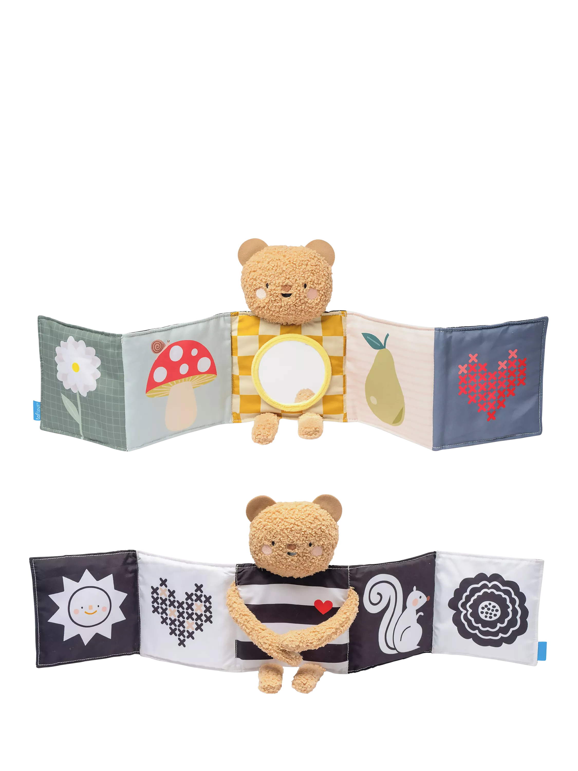 Taf Toys Snuggle Bear Book soft baby toy with mirror - British product