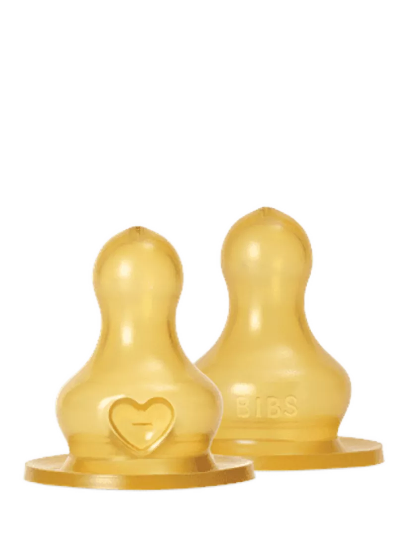 BIBS latex baby bottle teats fast flow pack of 2, imported from the UK