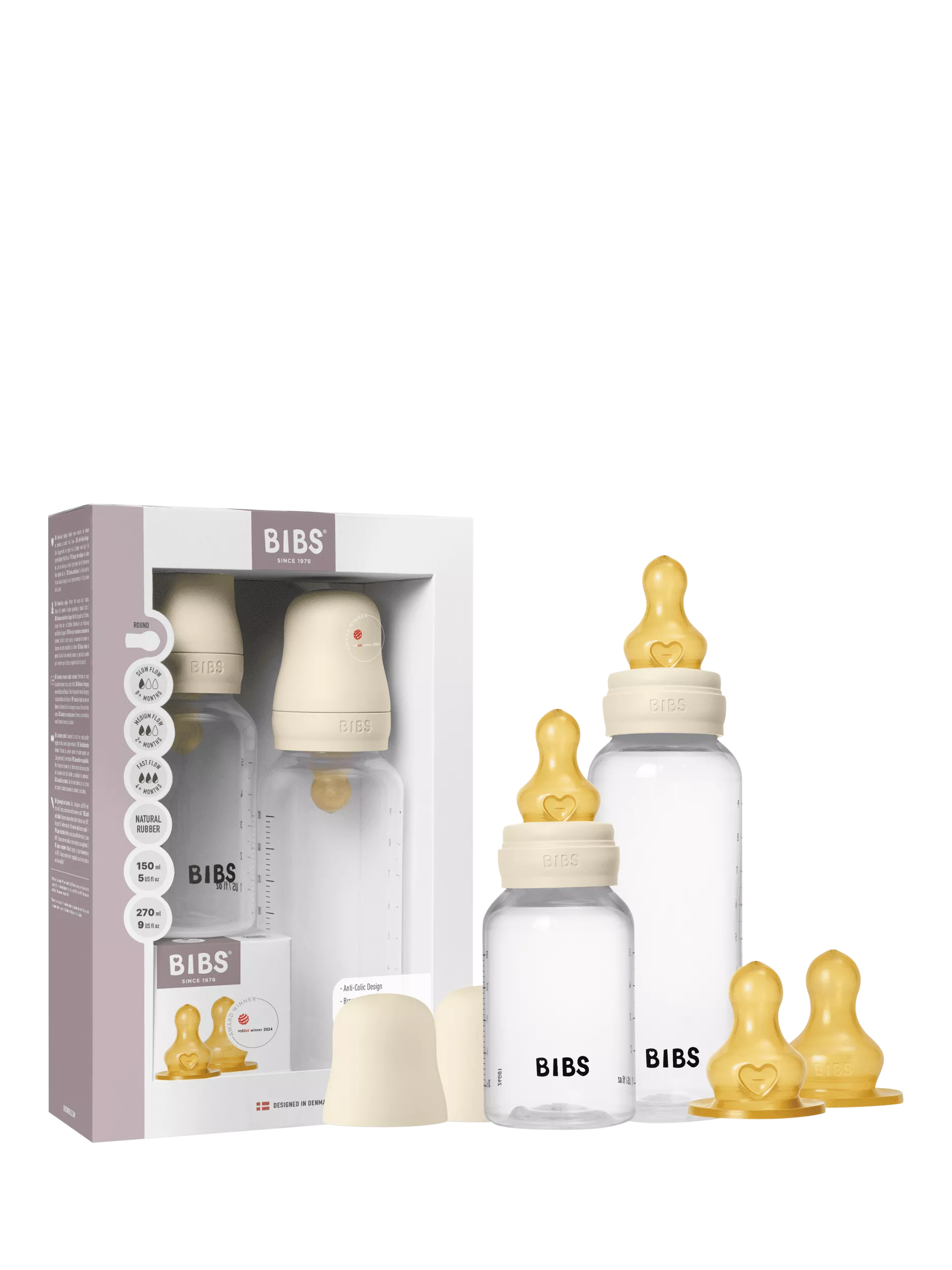 BIBS baby bottle set 150ml and 270ml (British brand)