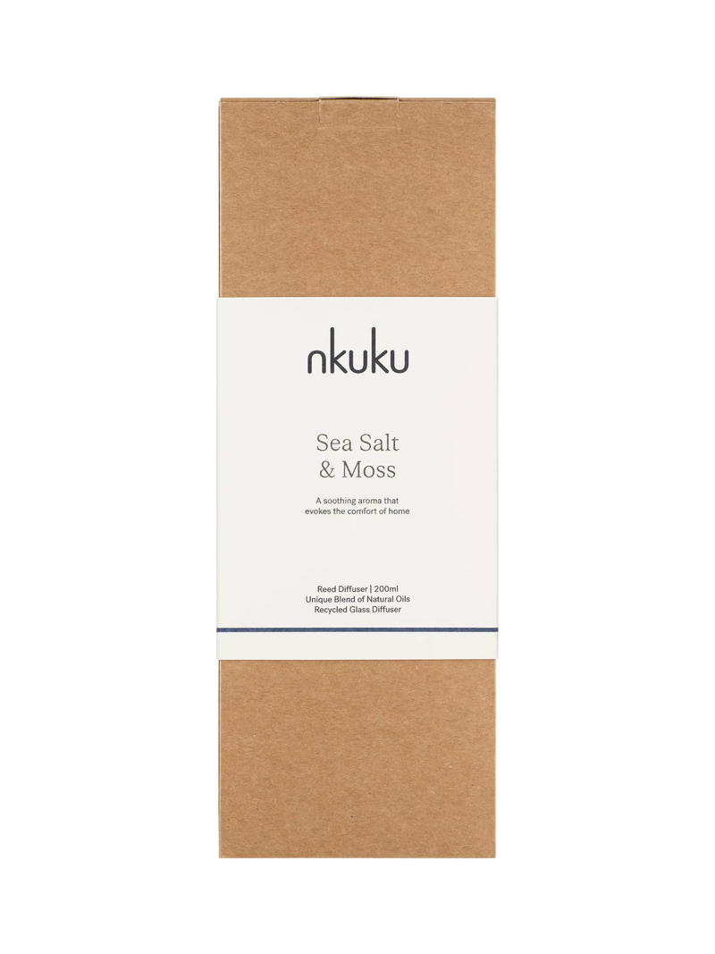 nkuku Sea Salt & Moss reed diffuser 200ml, imported from the UK