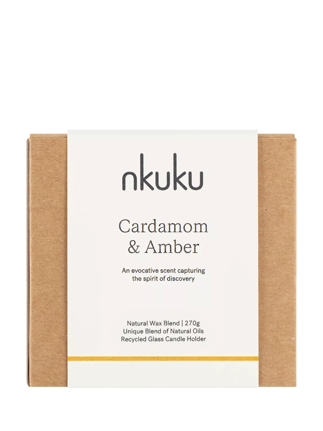 nkuku cardamom and amber scented candle - British product