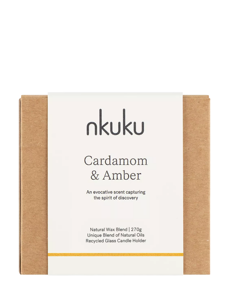 nkuku cardamom and amber scented candle - British product