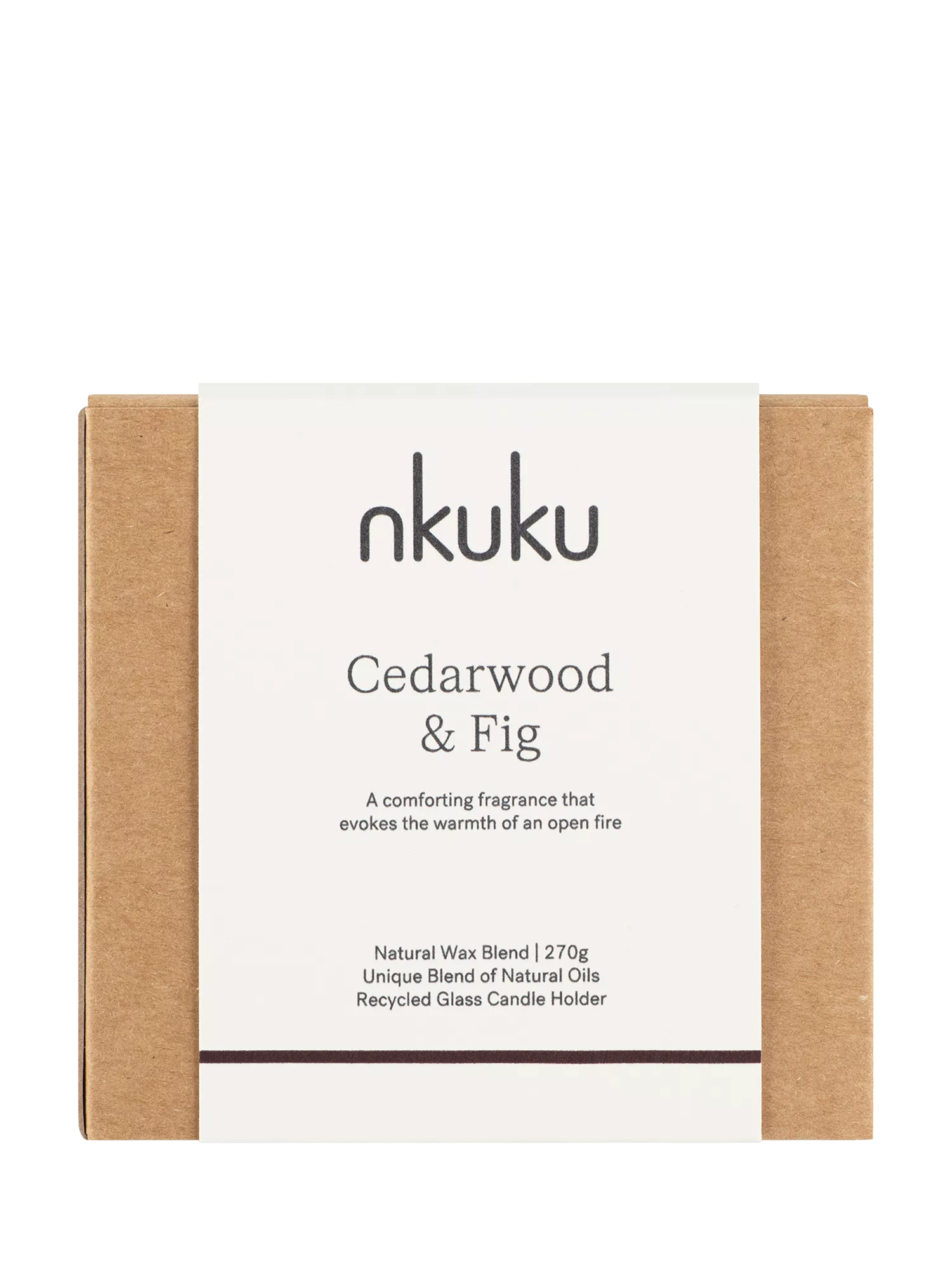nkuku Cedarwood & Fig scented candle, imported from the UK