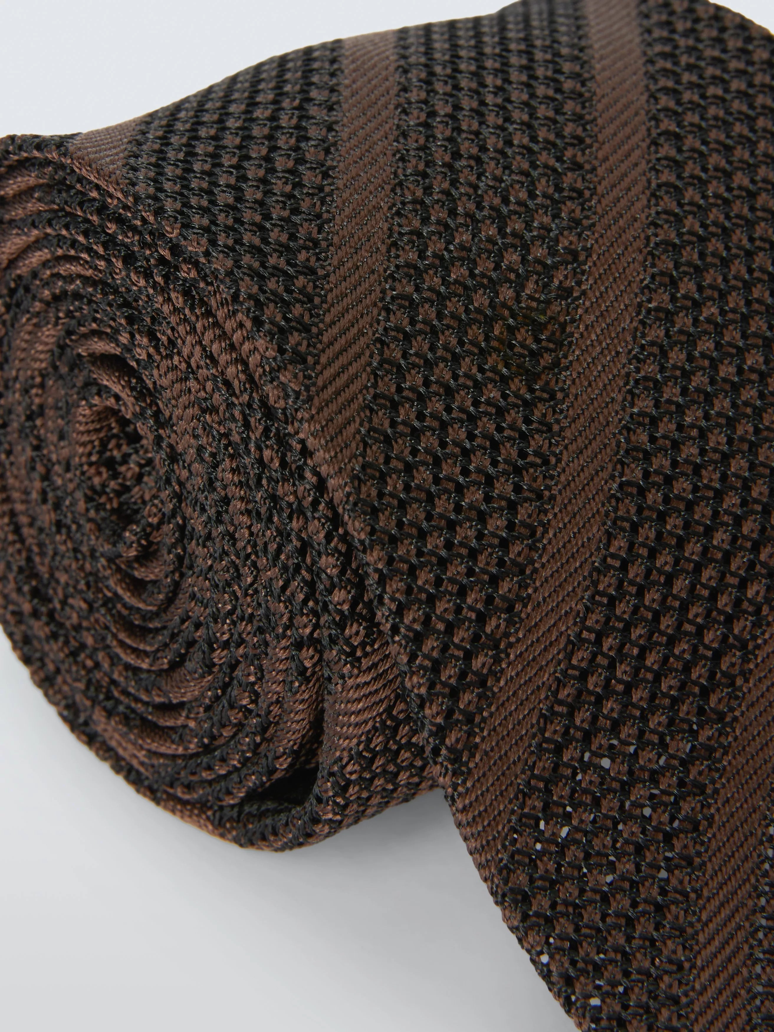 John Lewis grenadine silk tie brown - British product