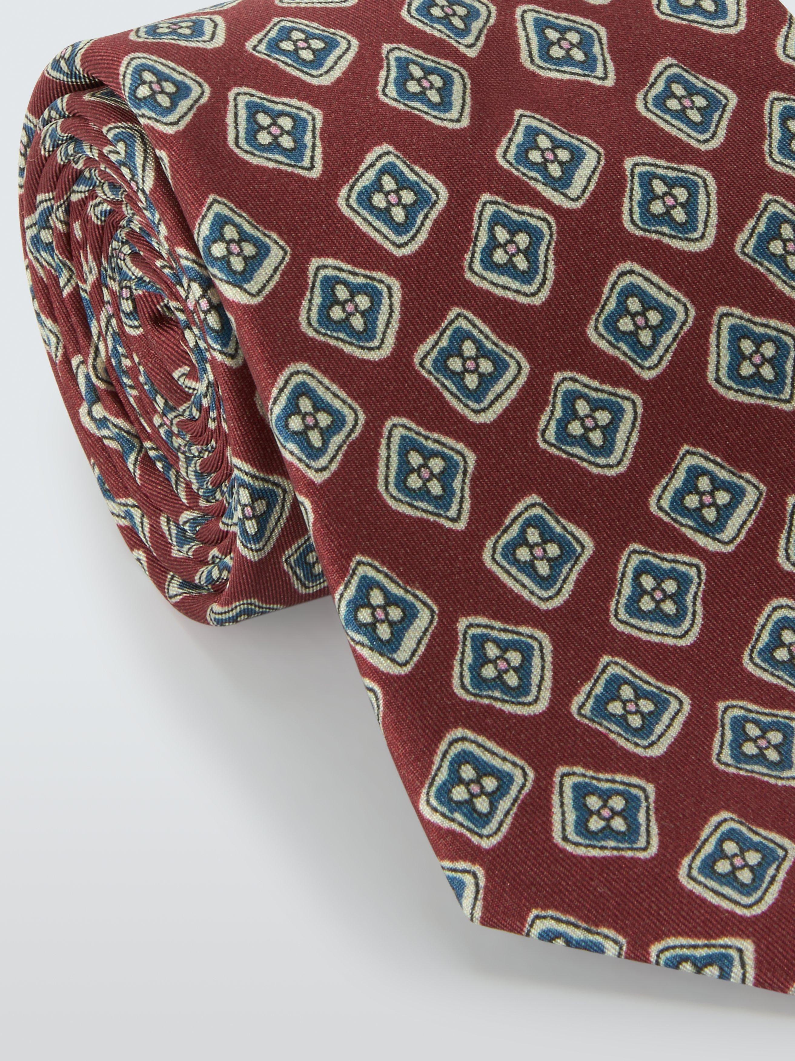 John Lewis bold floral pure silk tie 148cm - British product