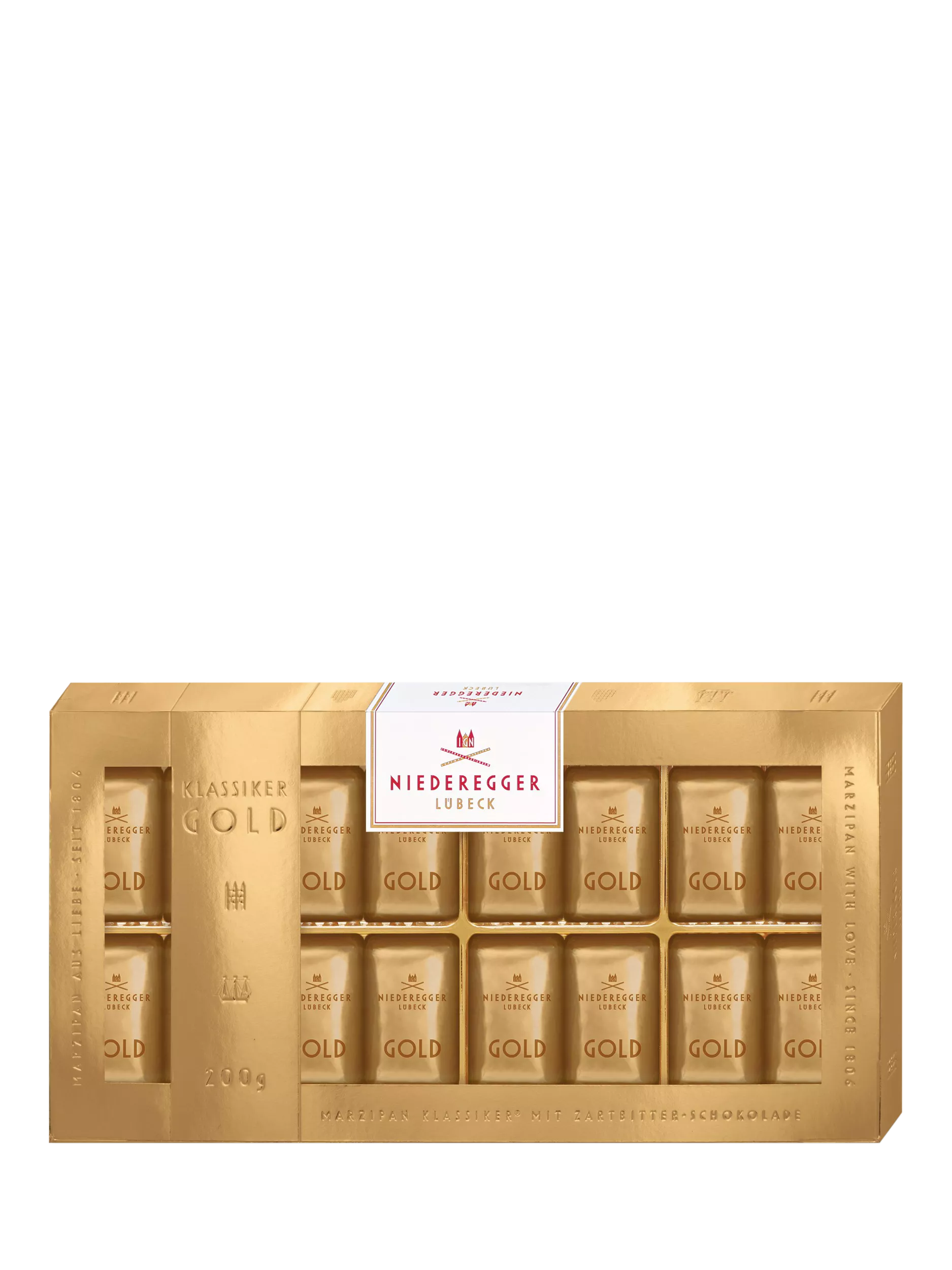 Niederegger dark chocolate marzipan praline selection 200g, UK version
