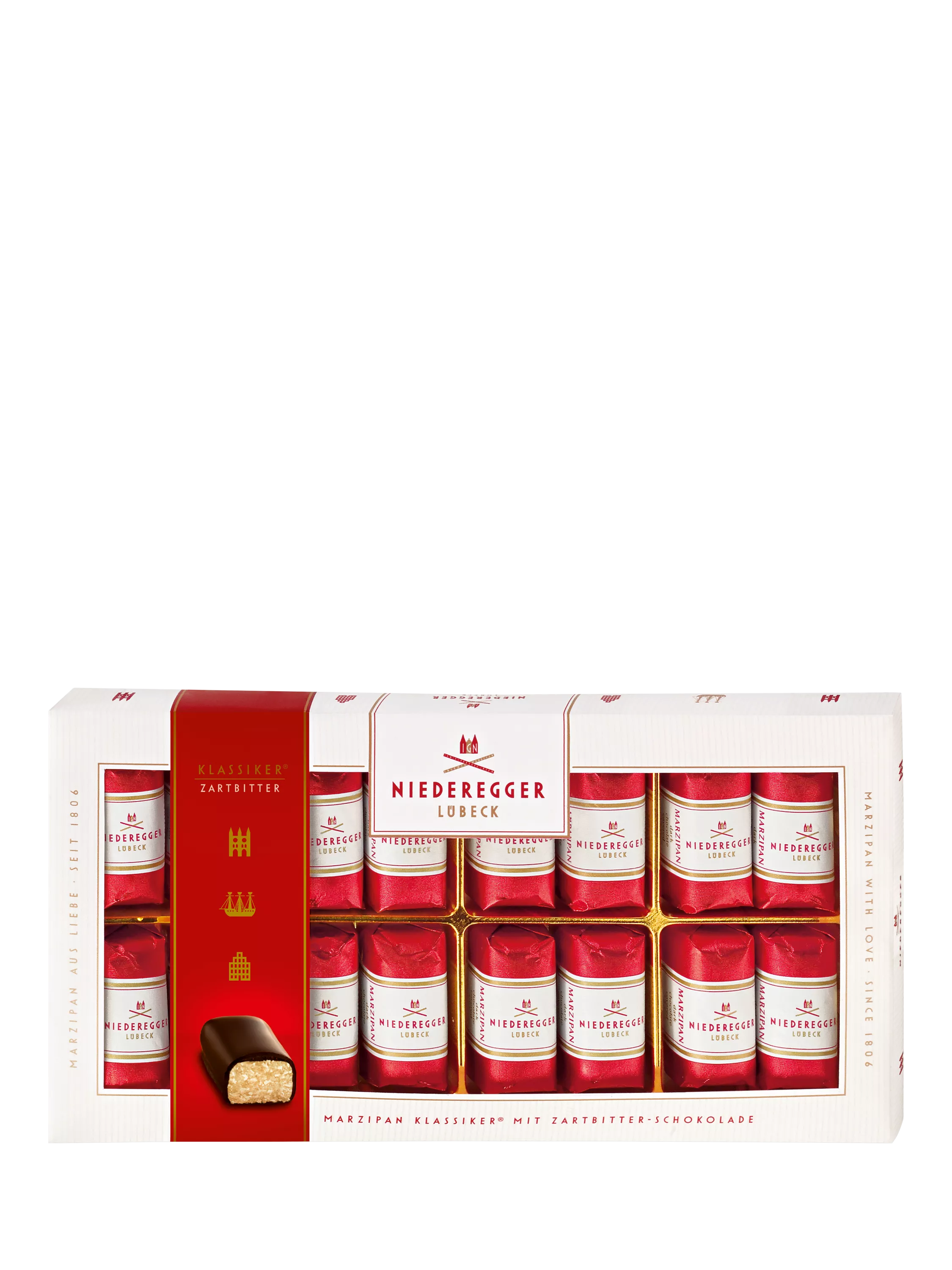 Niederegger dark chocolate marzipan mini loaves 200g - British product