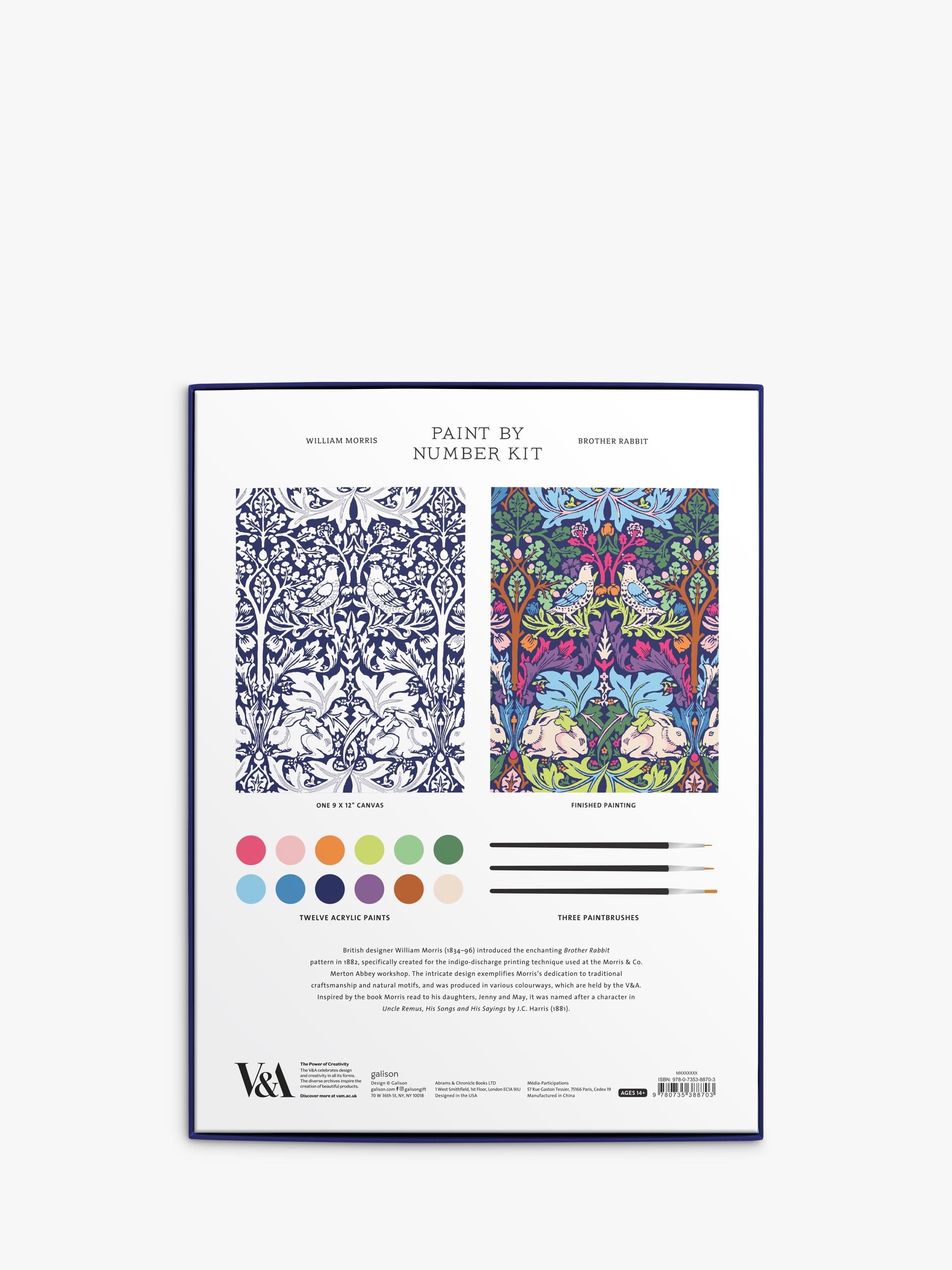 Galison William Morris rabbit paint kit 9x12 canvas - British product