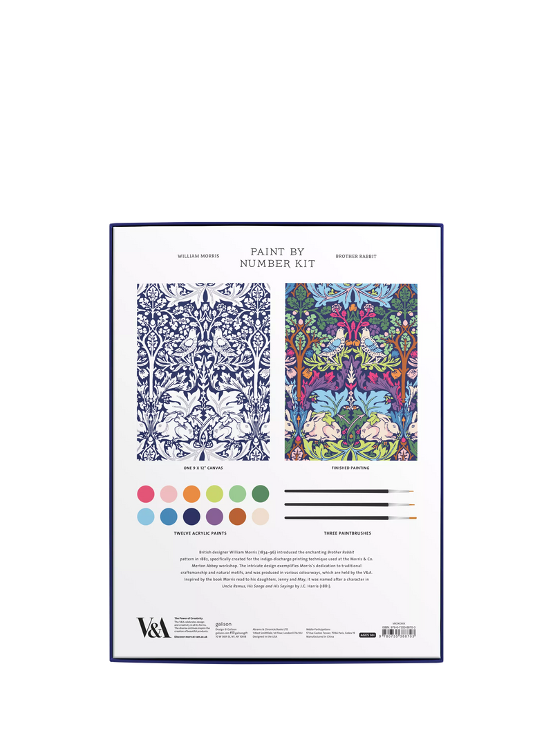 Galison William Morris rabbit paint kit 9x12 canvas - British product