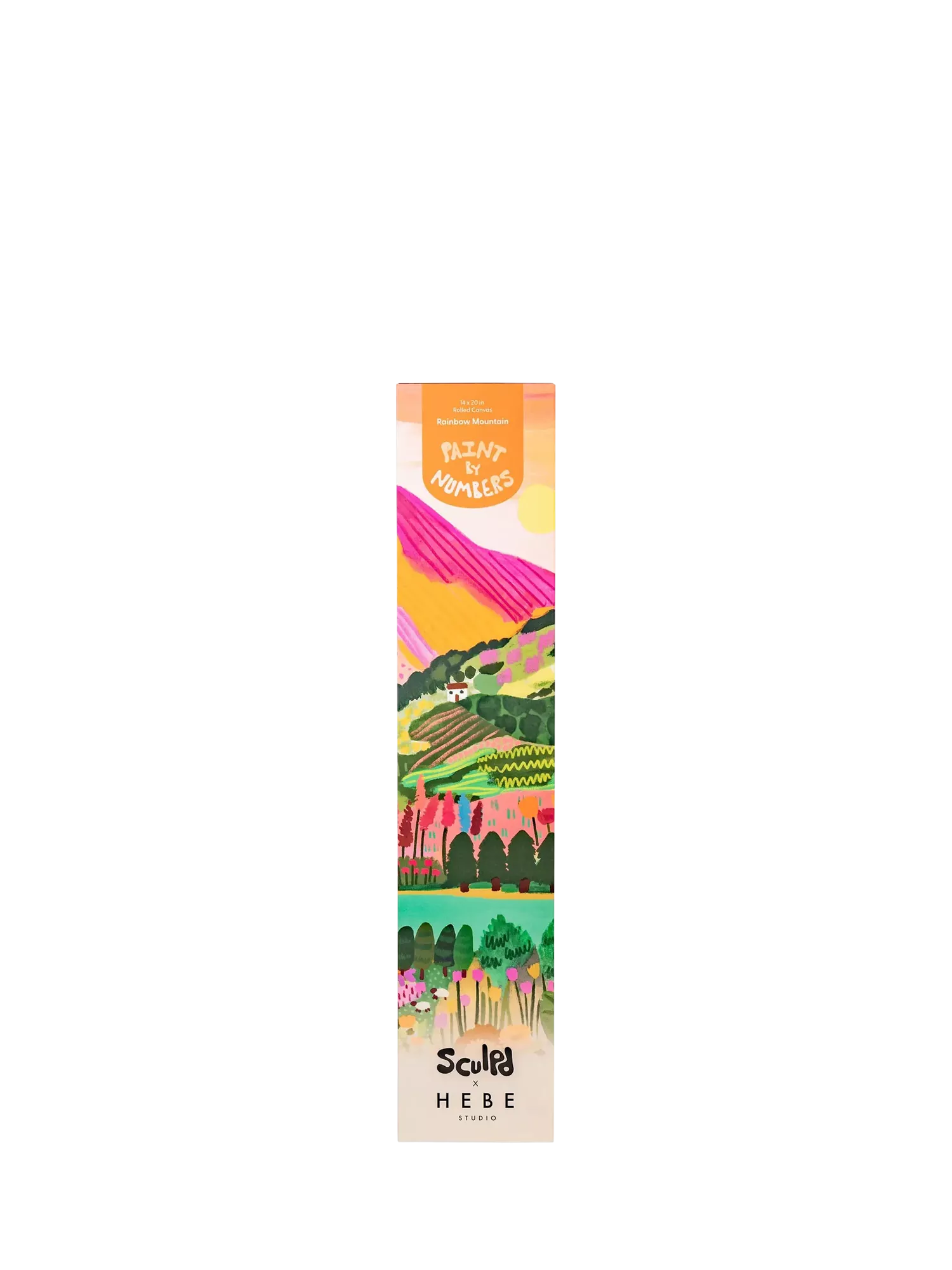 Sculpd Rainbow Mountain paint by numbers kit - British product