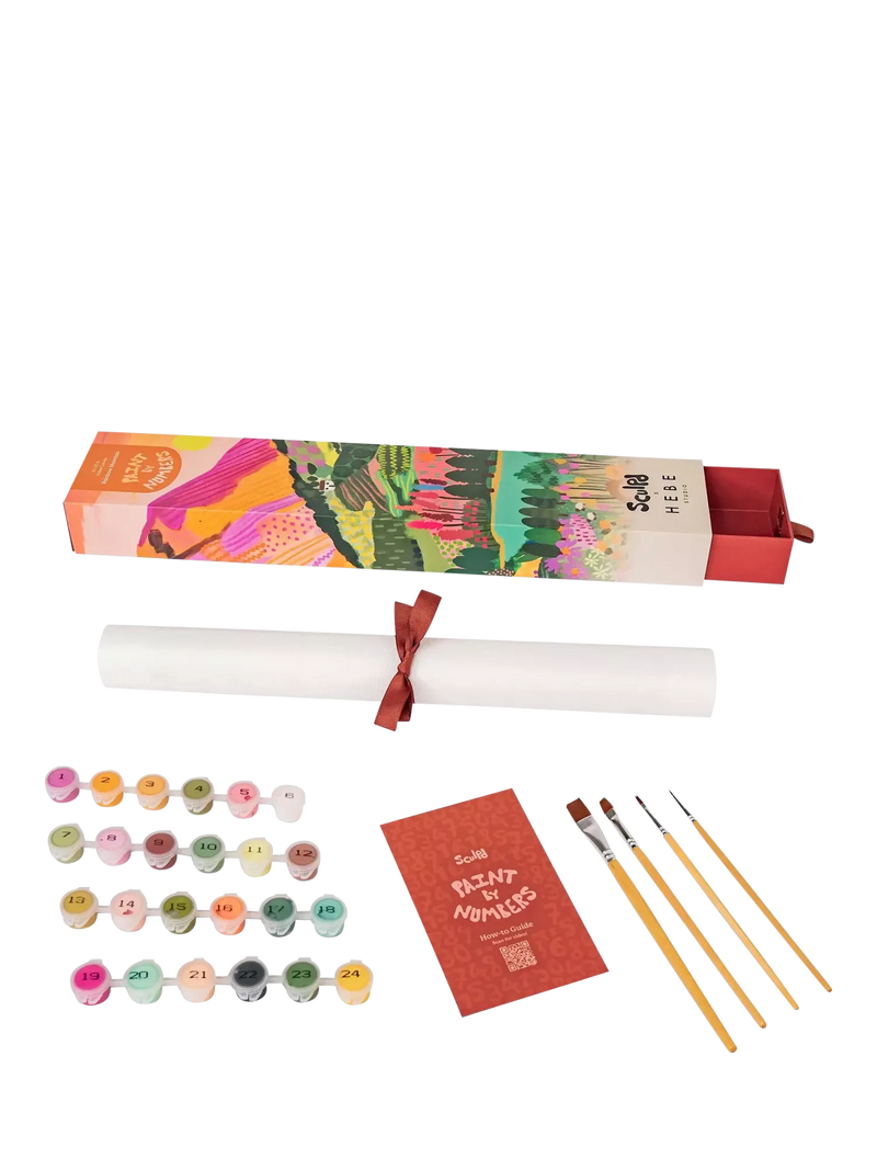 Sculpd Rainbow Mountain paint by numbers kit - British product