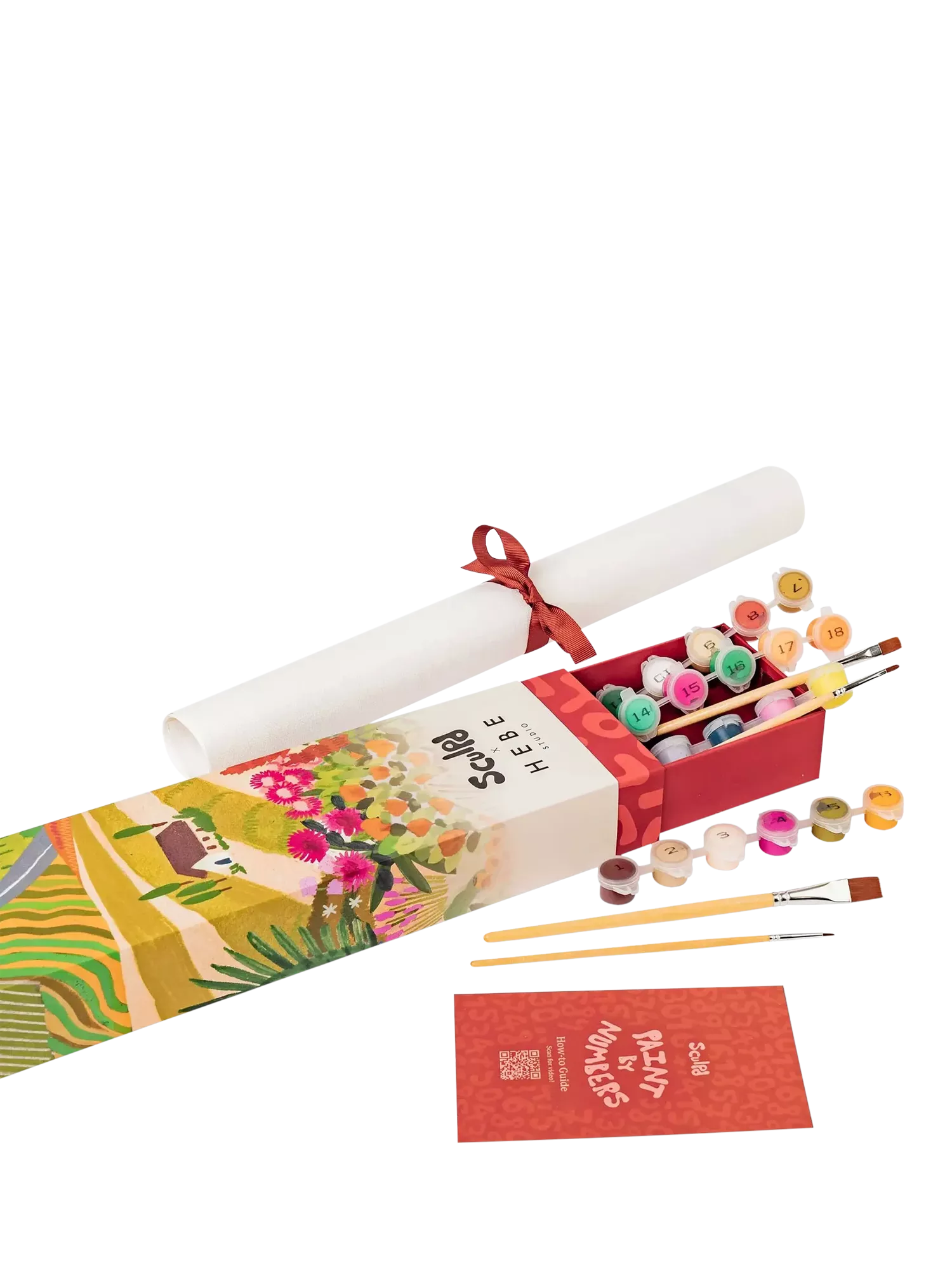 Sculpd Rainbow Mountain paint by numbers kit - British product