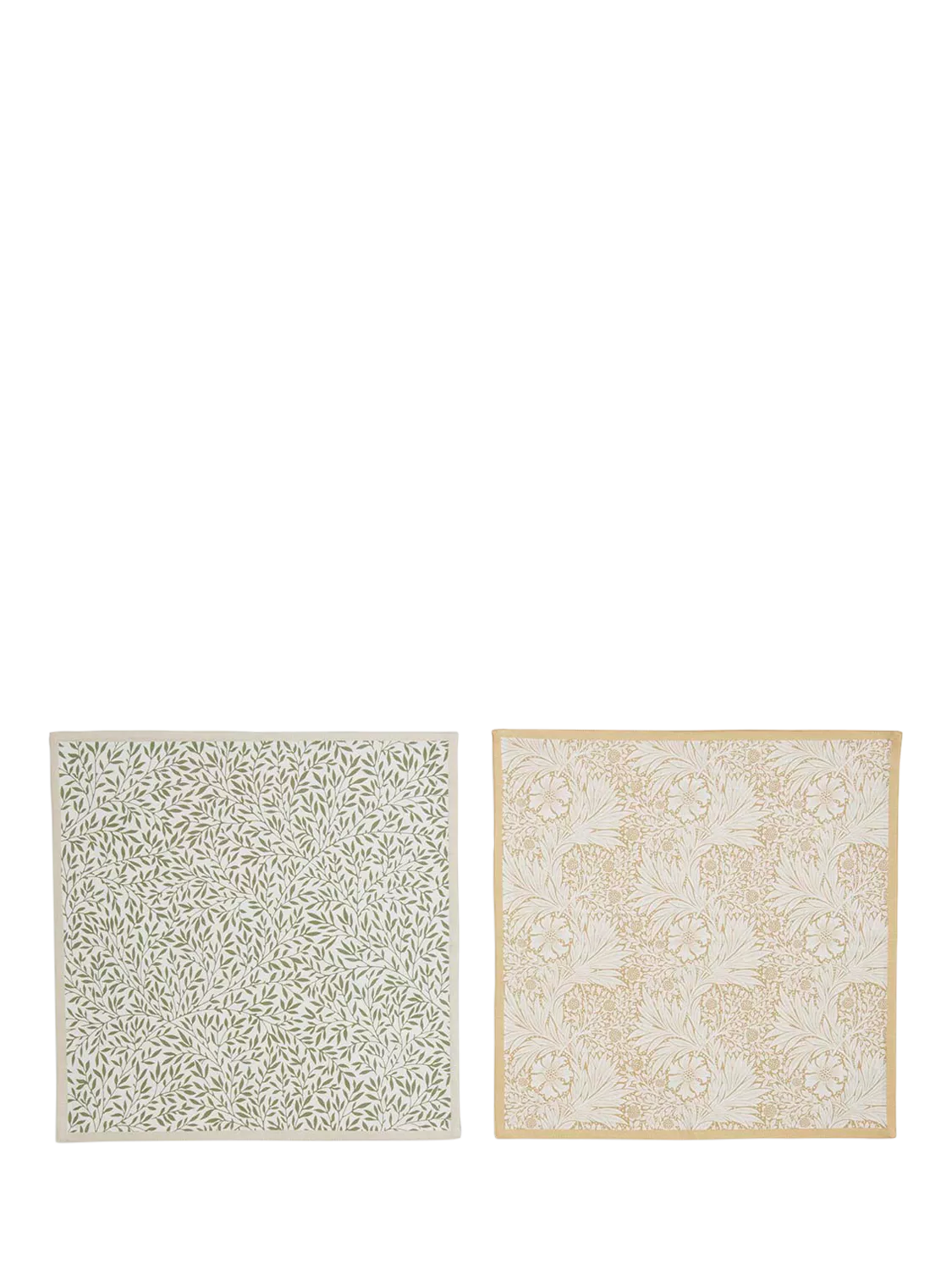 Morris & Co. napkins set two yellow green (British brand)
