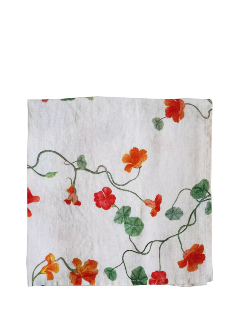 By Hope linen napkin nasturtium print 45x45cm, UK version