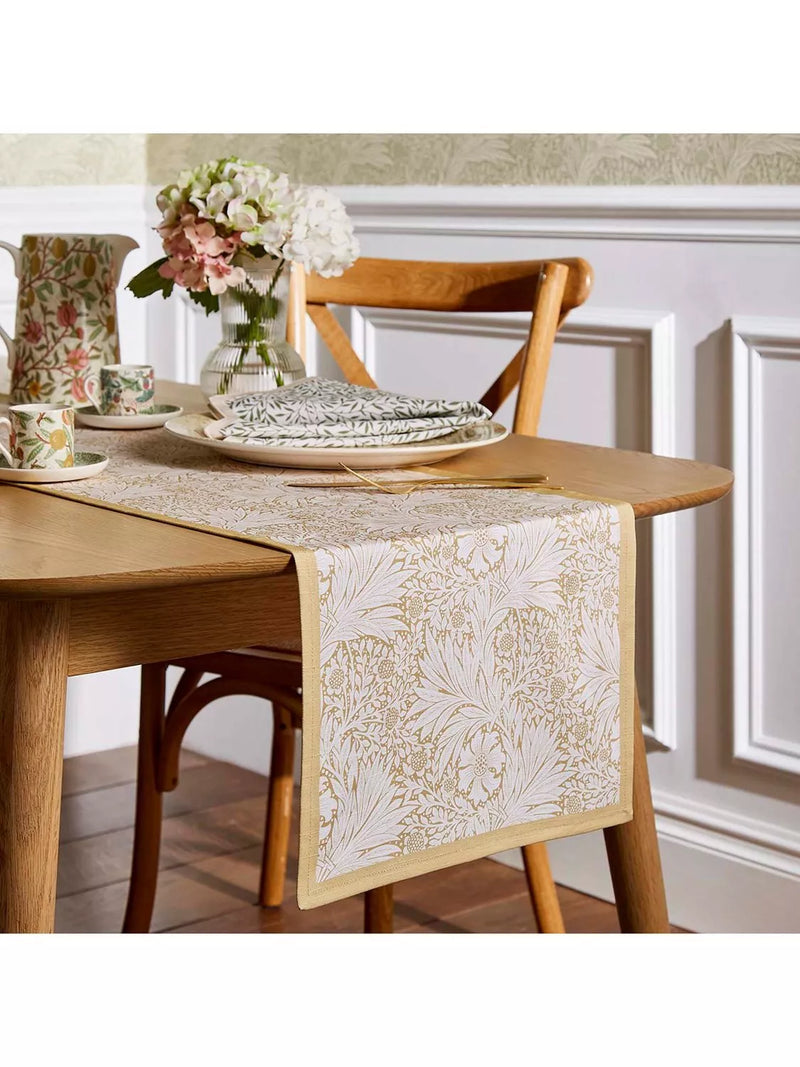 Morris & Co. Marigold cotton table runner 250cm (British brand)