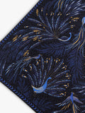 Sara Miller Peacock Parade cotton table runner 260cm dark blue, imported from the UK