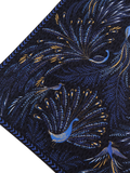 Sara Miller Peacock Parade cotton table runner 260cm dark blue, imported from the UK