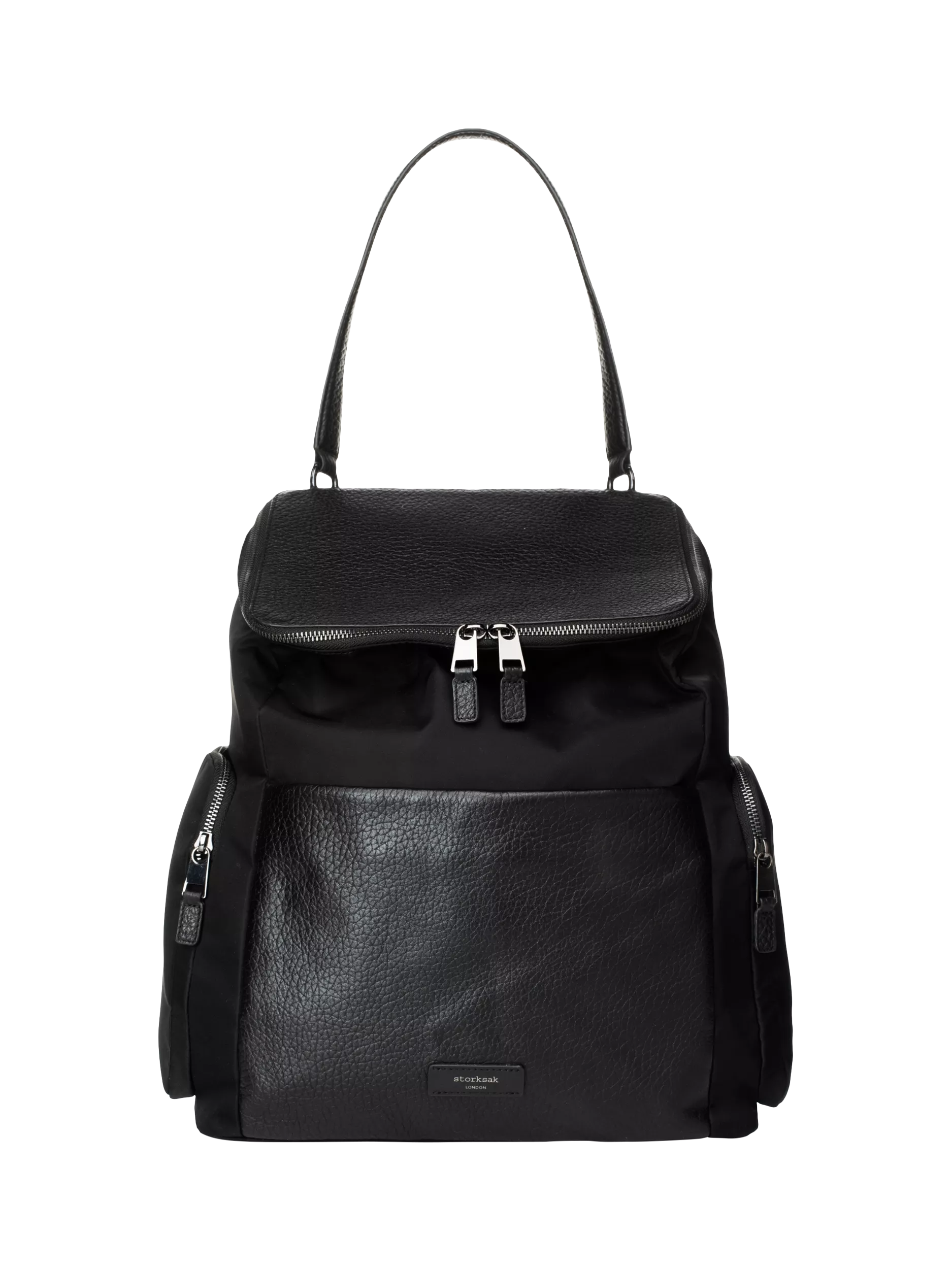 Storksak changing bag in black and gunmetal - British product