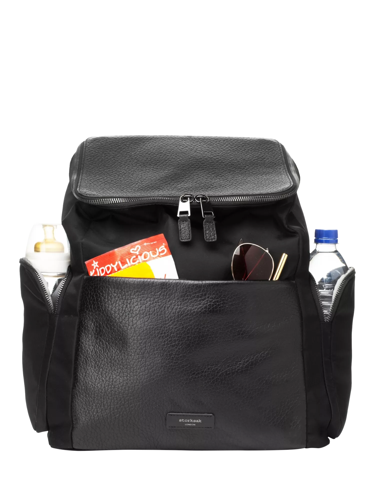Storksak changing bag in black and gunmetal - British product
