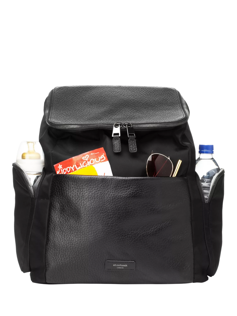 Storksak changing bag in black and gunmetal - British product