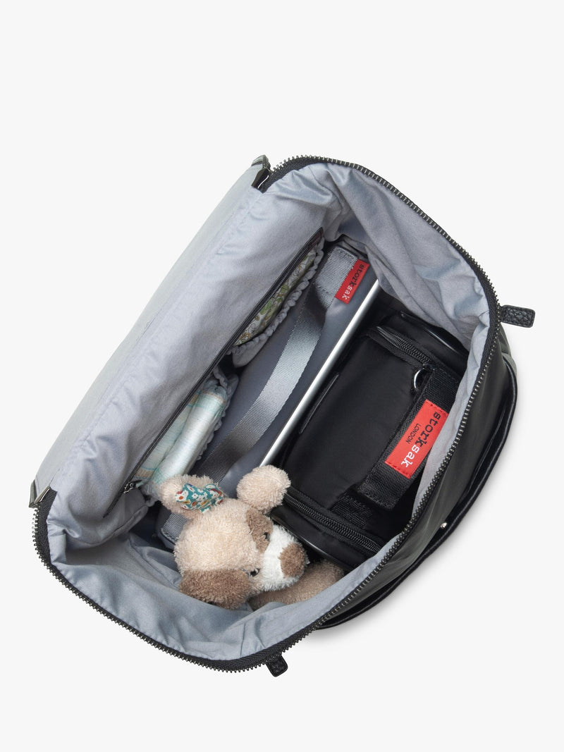 Storksak changing bag in black and gunmetal - British product