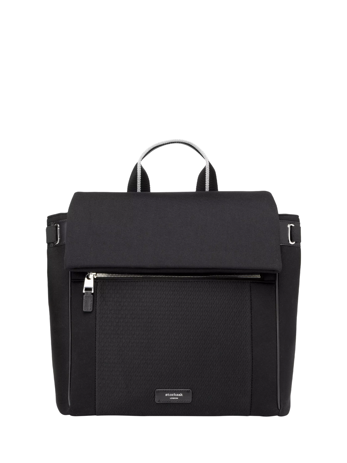 Storksak St James scuba changing bag black/silver, UK version