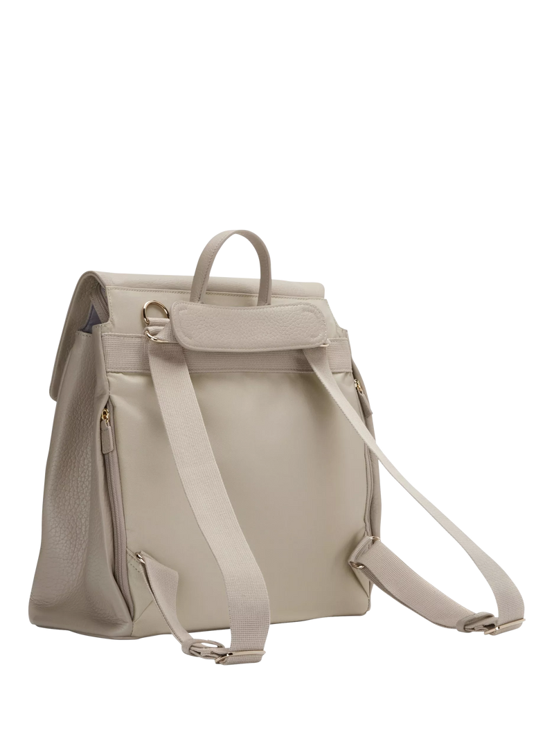 Storksak St James leather changing bag taupe, imported from the UK