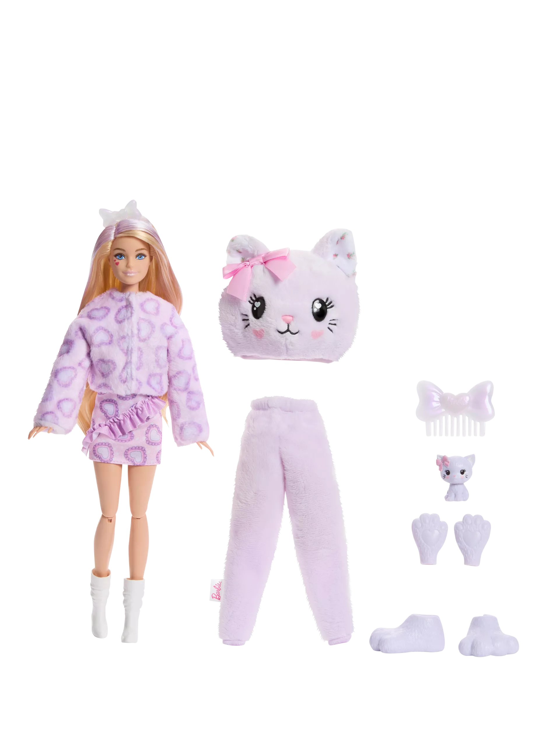 Barbie Cutie Reveal Sweet Bows Purple Kitten doll, UK version