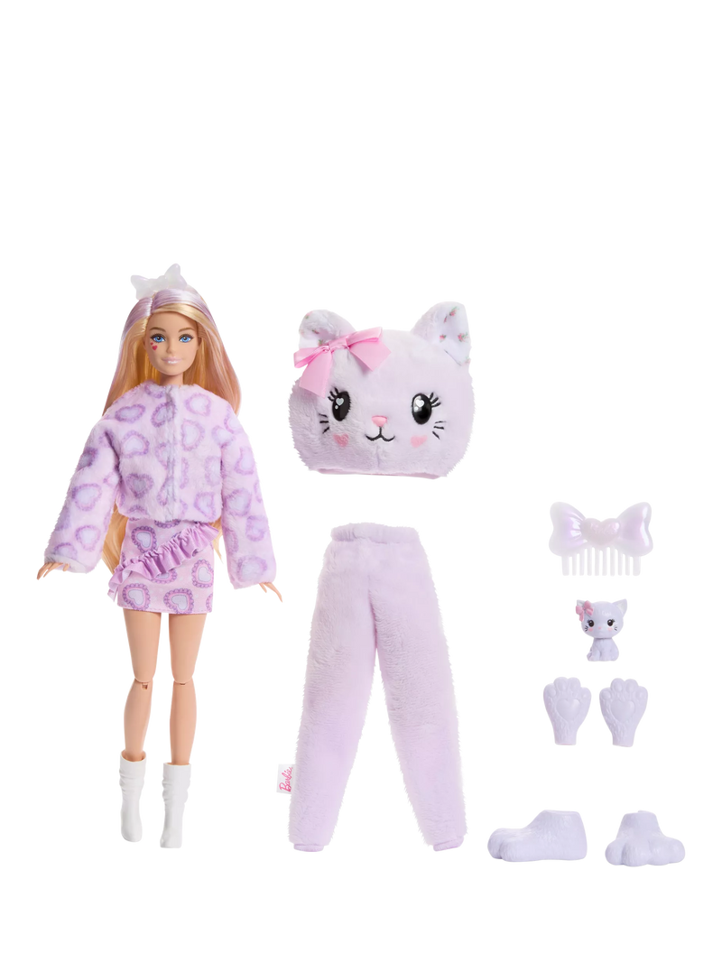Barbie Cutie Reveal Sweet Bows Purple Kitten doll, UK version
