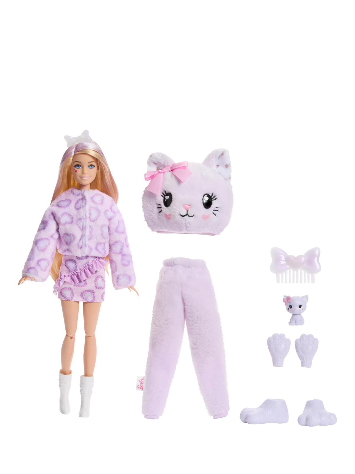 Barbie Cutie Reveal Sweet Bows Purple Kitten doll, UK version