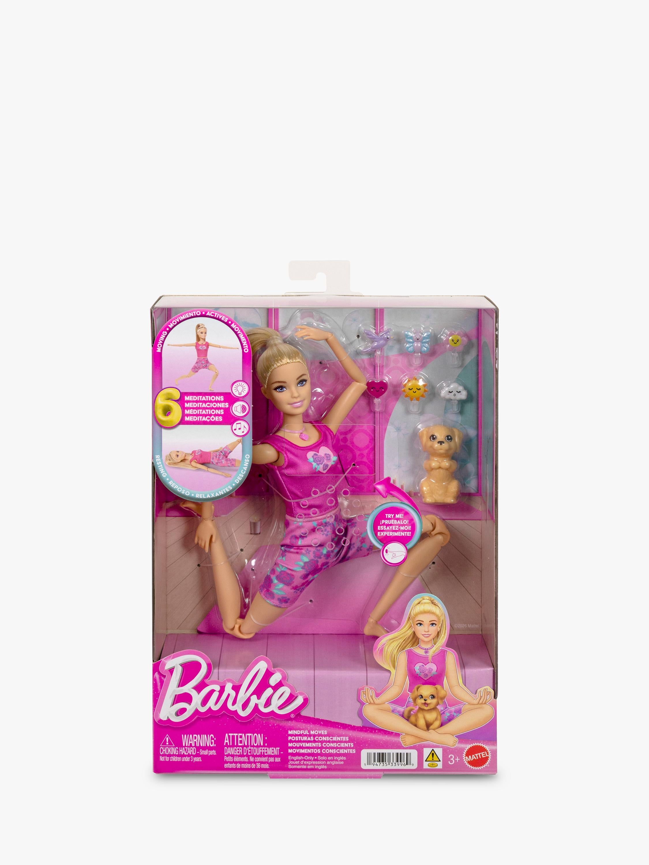 Barbie Mindful Moves fashion doll with puppy, UK version