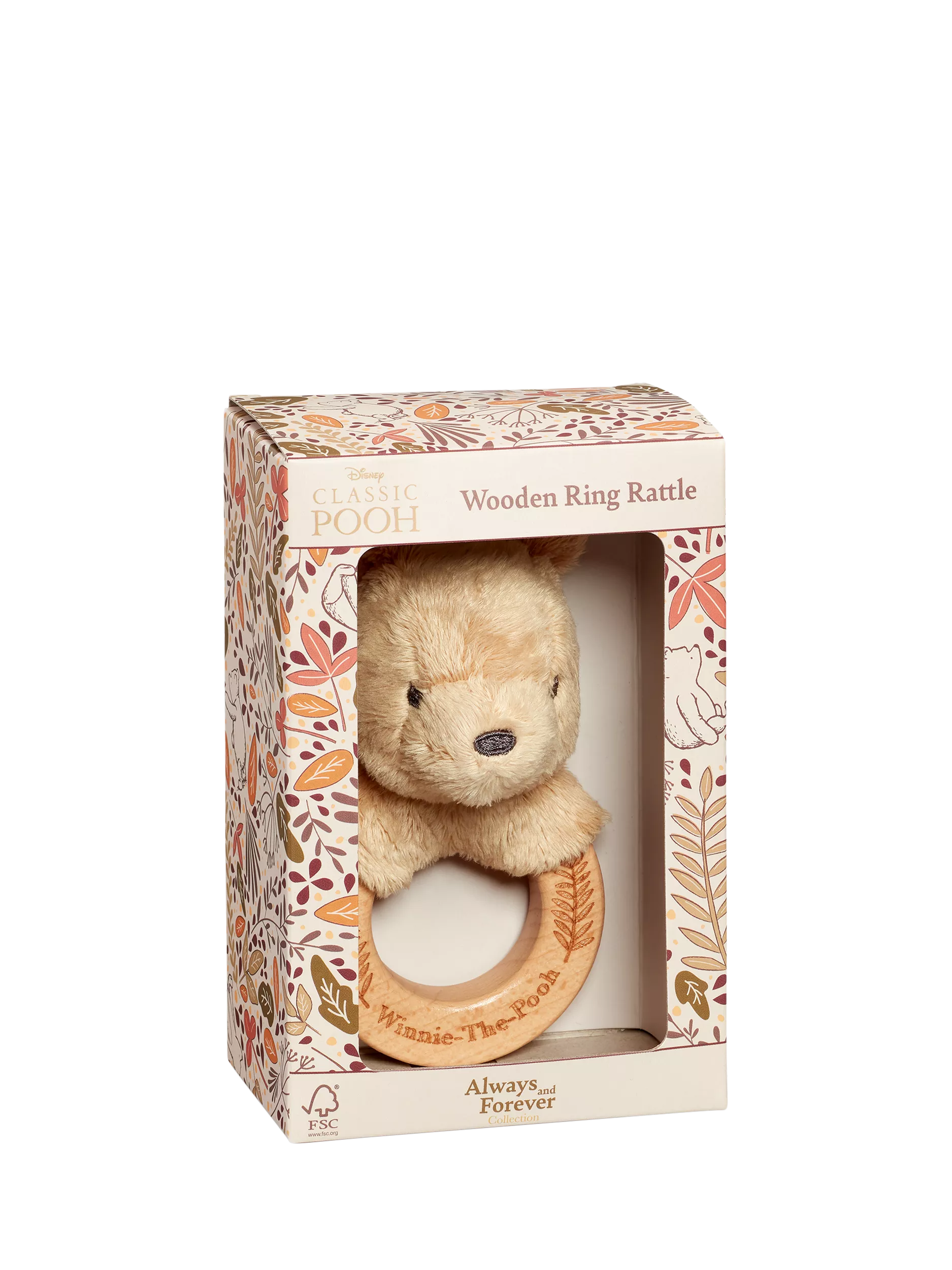 Winnie the Pooh wooden ring rattle - British product