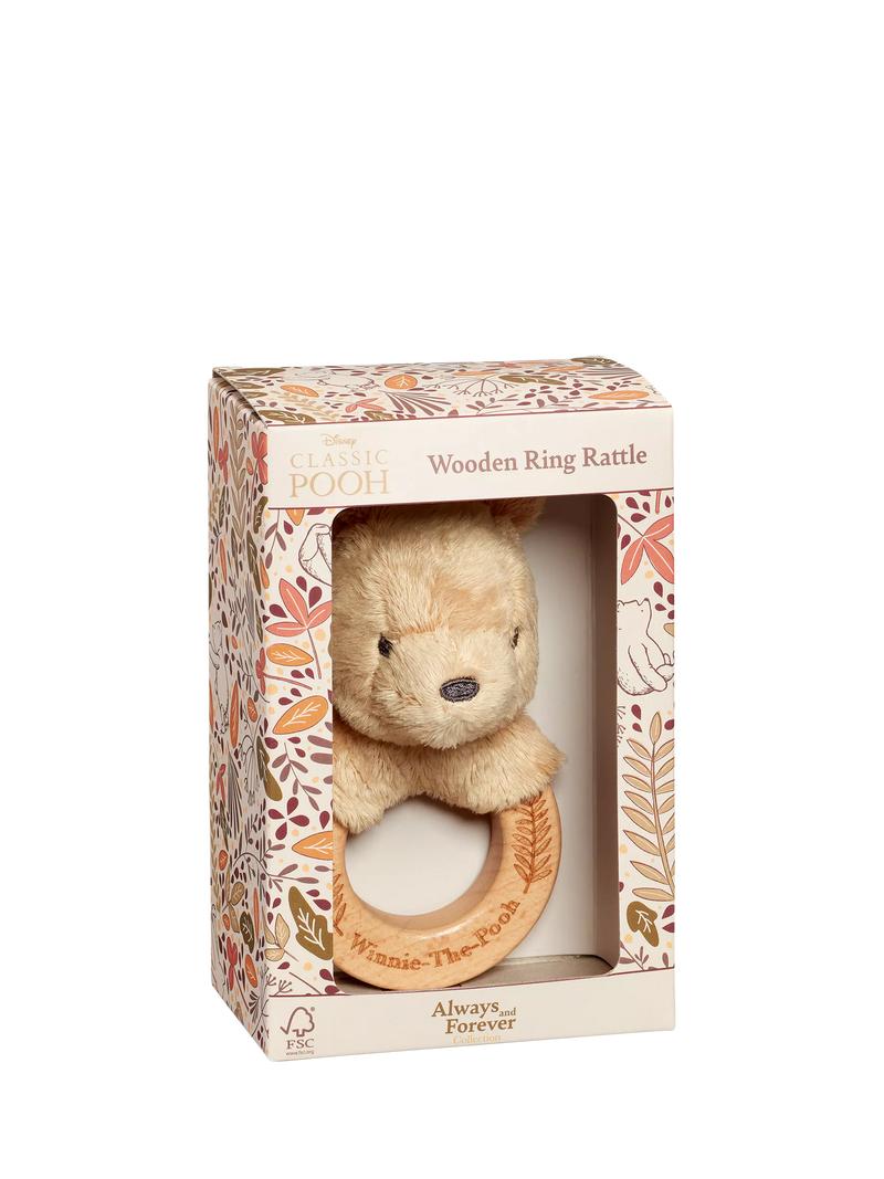 Winnie the Pooh wooden ring rattle - British product