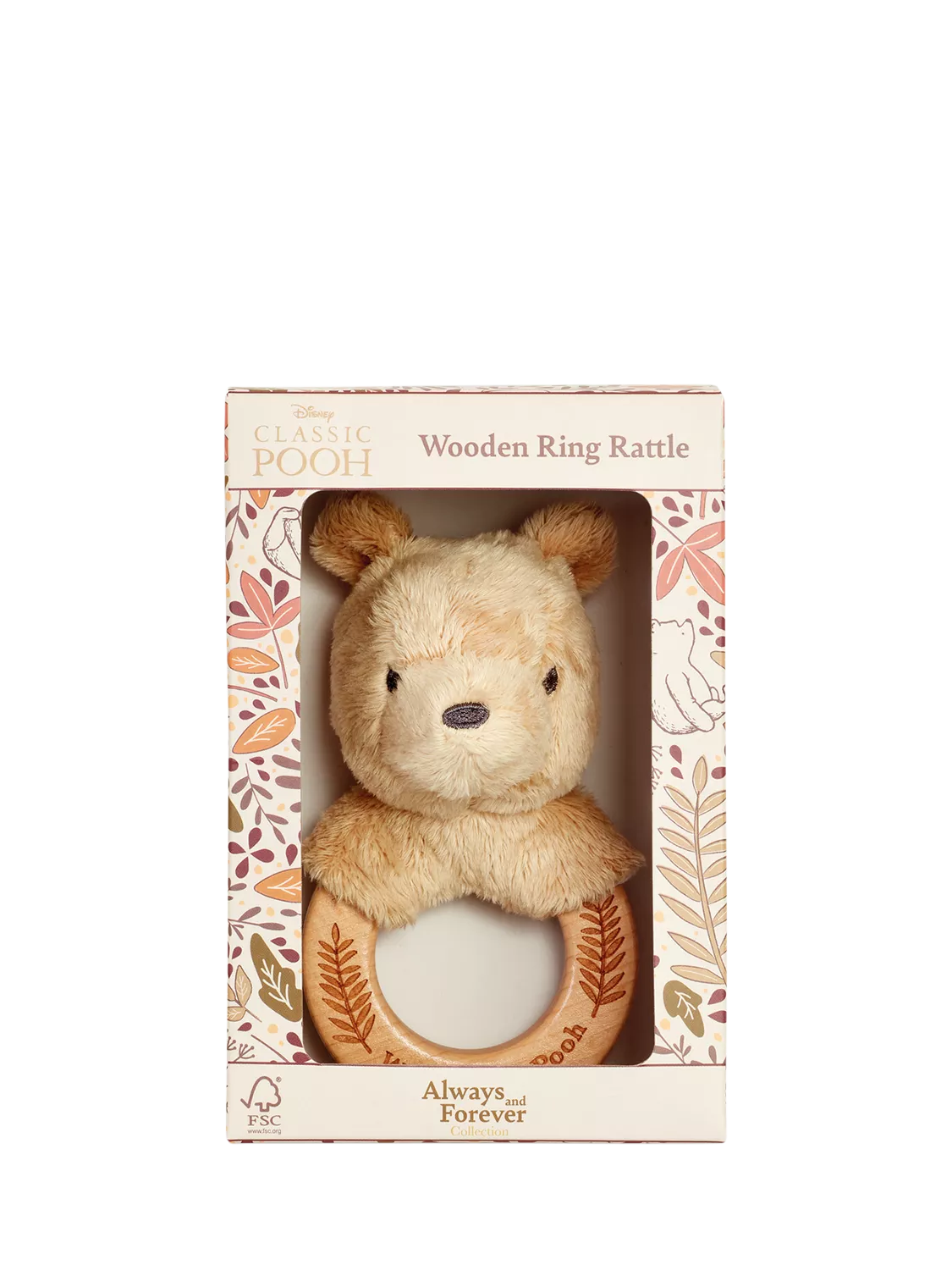Winnie the Pooh wooden ring rattle - British product