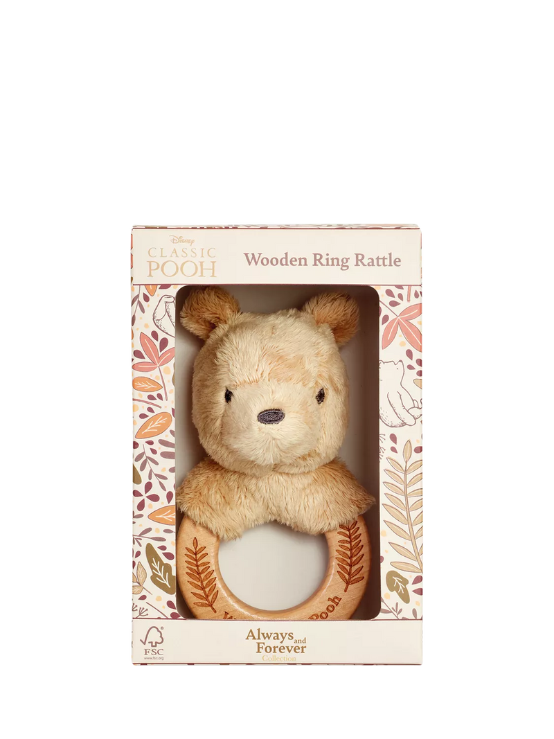 Winnie the Pooh wooden ring rattle - British product