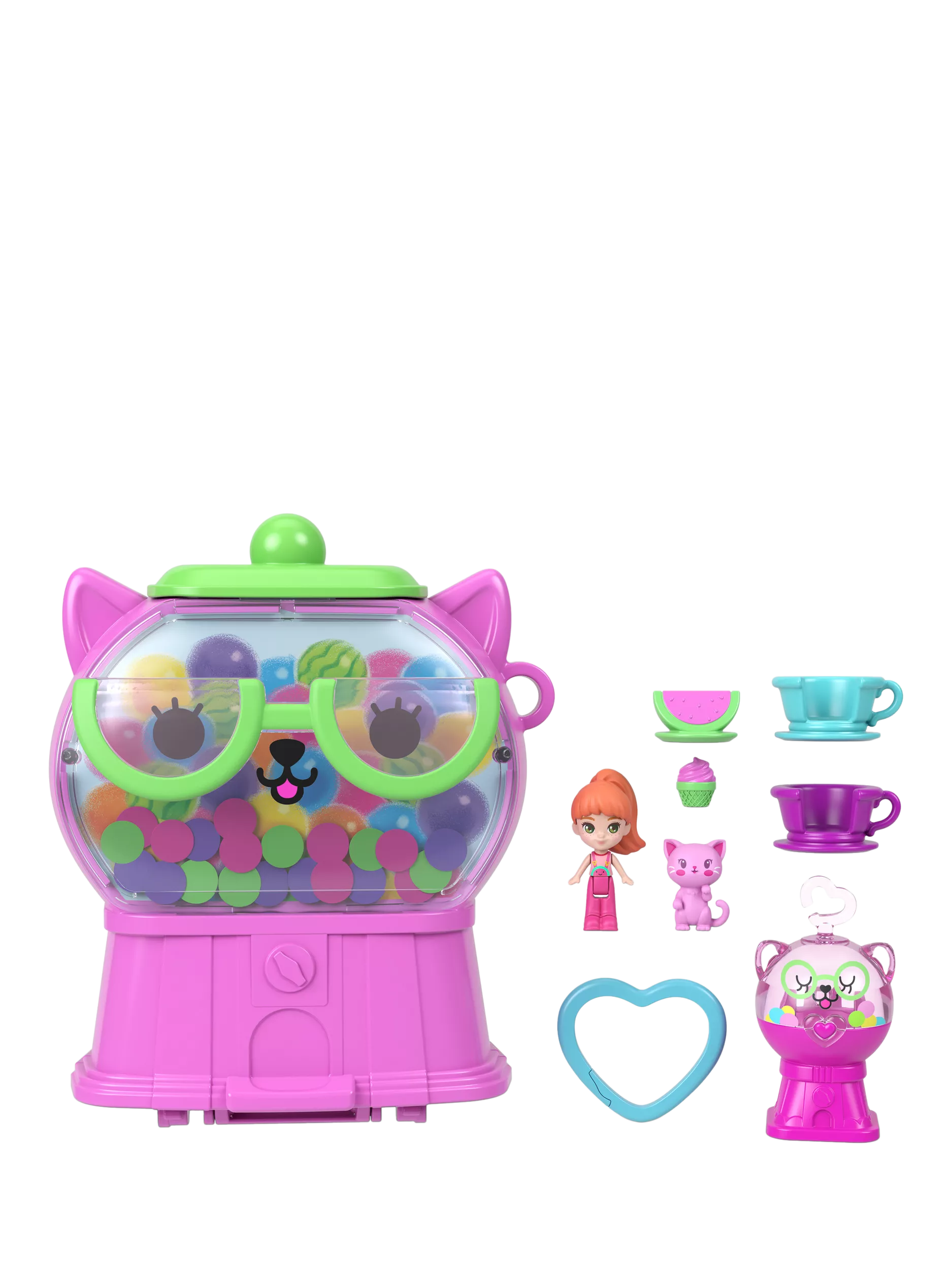 Polly Pocket Watermelon Gumball Kitty Compact playset, imported from the UK