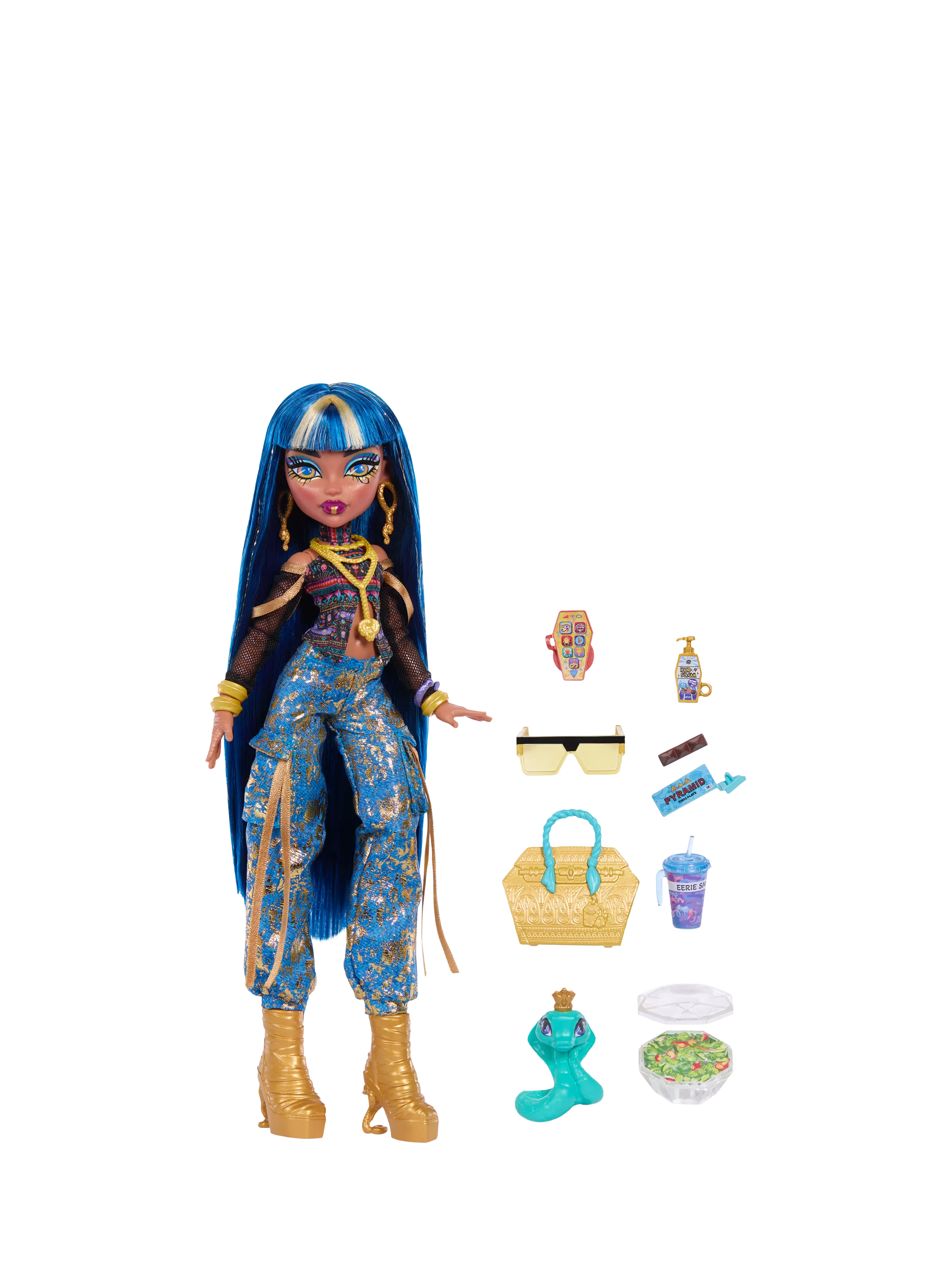 Monster High Cleo De Nile fashion doll with Hissette, imported from the UK