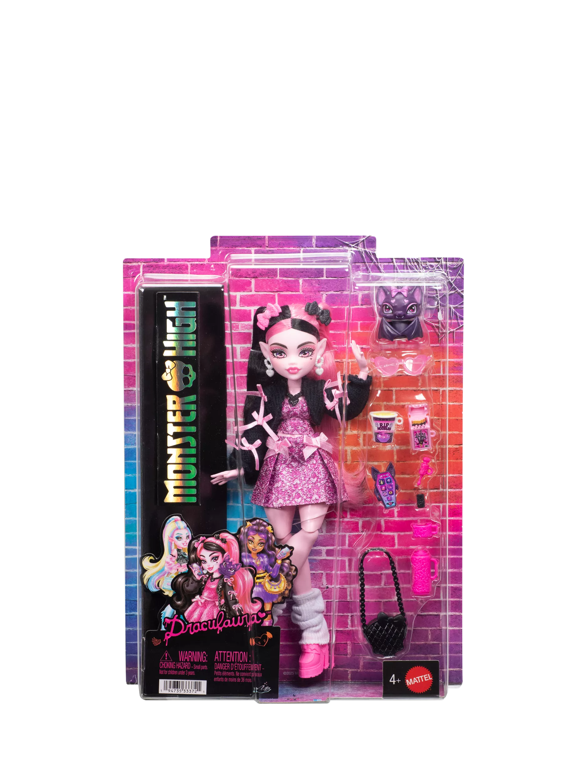 Monster High Draculaura doll with Count Fabulous pet (British brand)