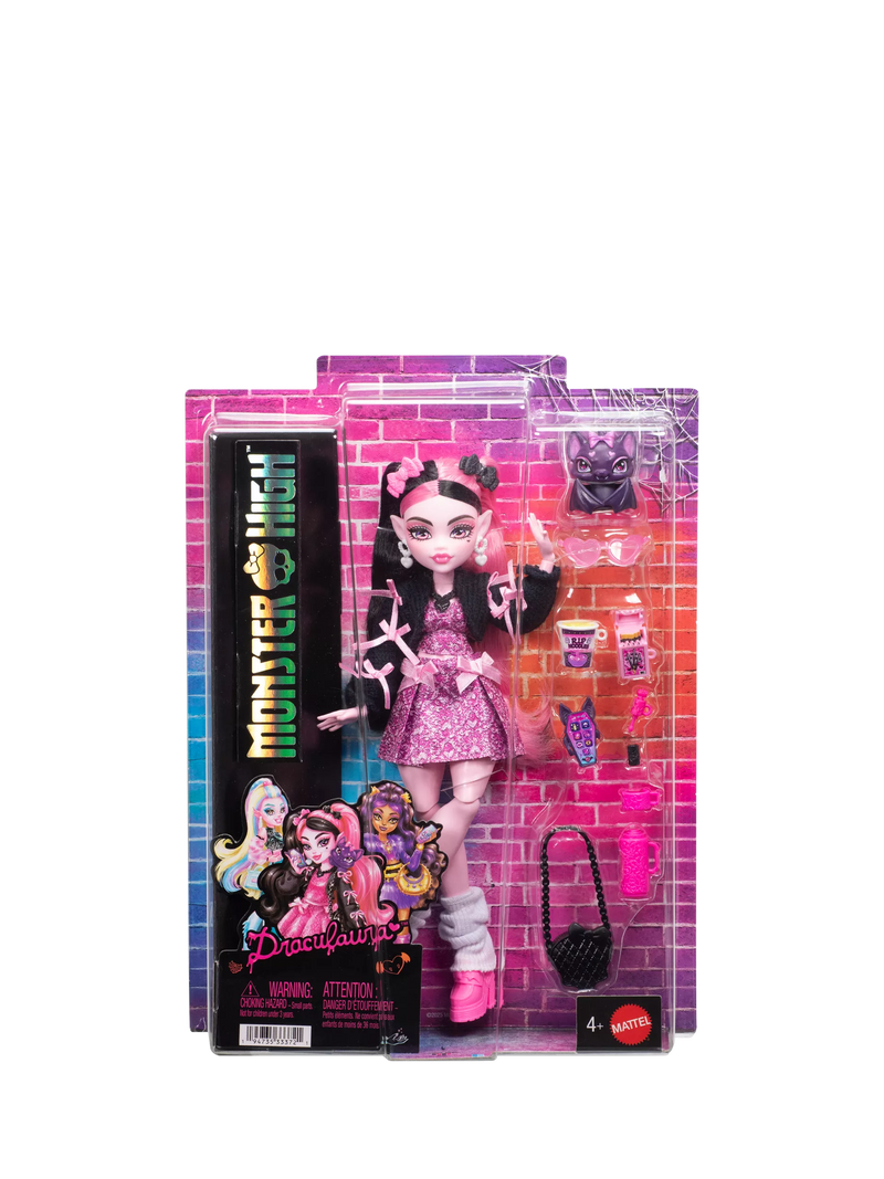 Monster High Draculaura doll with Count Fabulous pet (British brand)