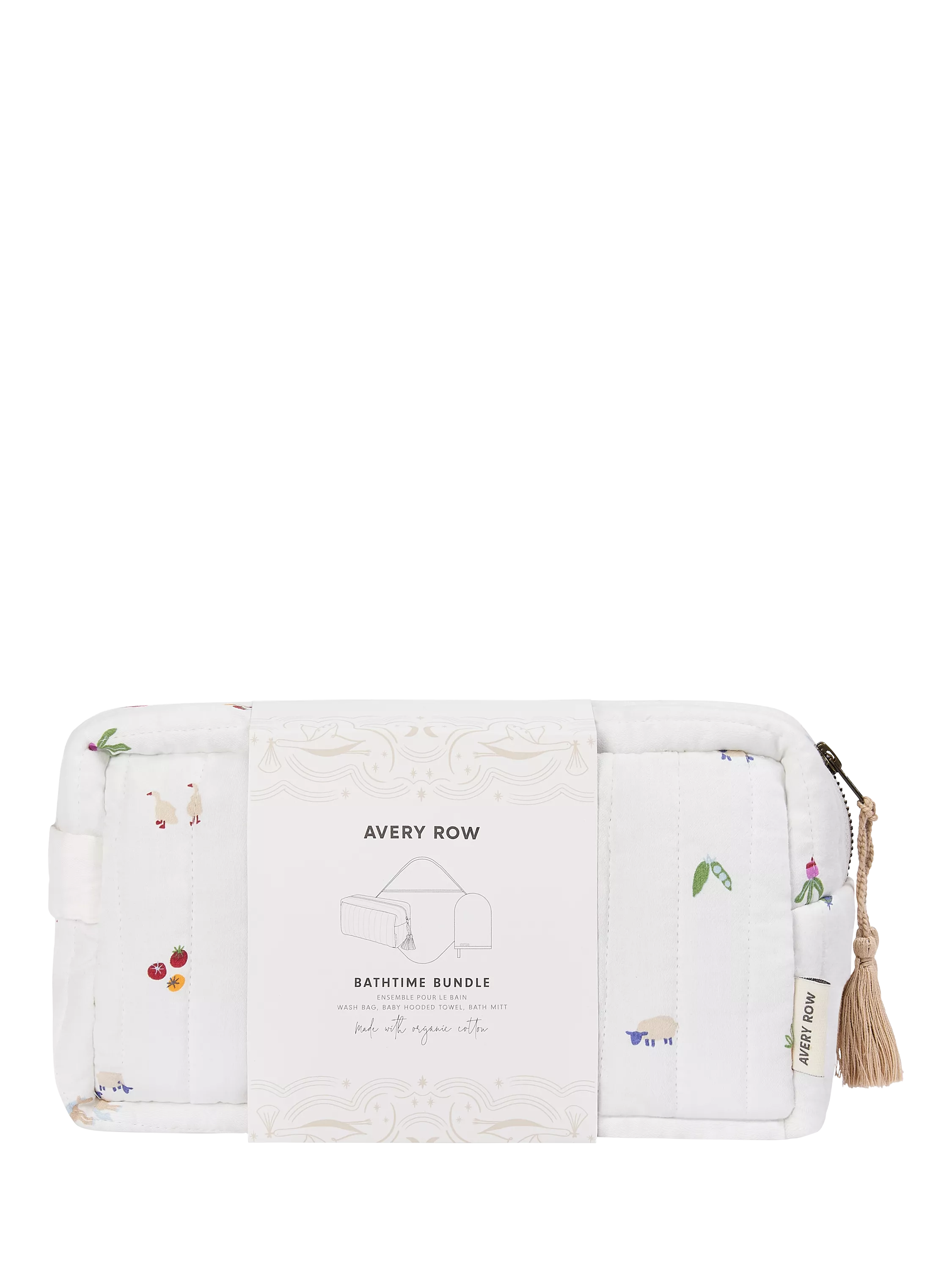 Avery Row Little Farm bathtime bundle baby towel and bath mitt set (British brand)