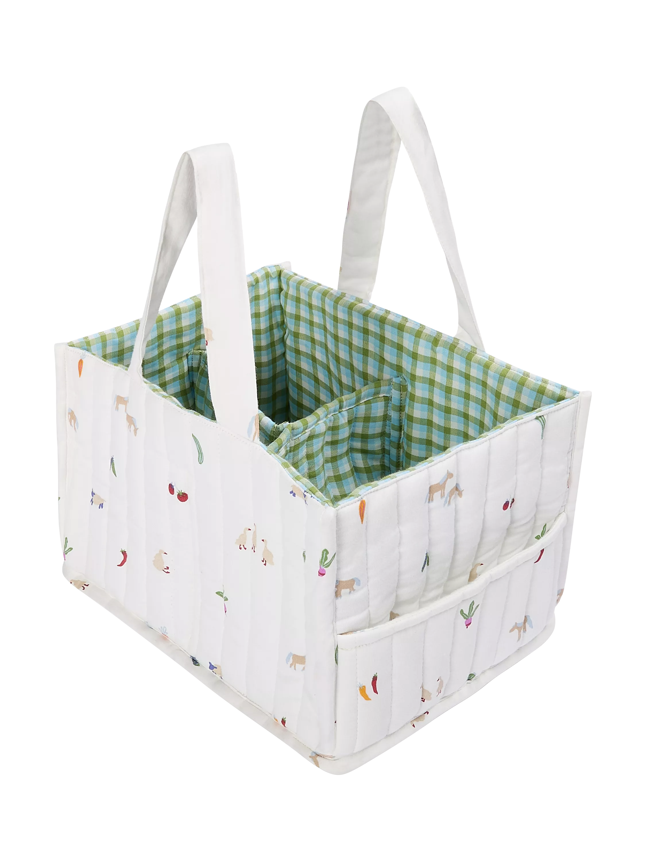 Avery Row Little Farm changing caddy organic cotton, imported from the UK