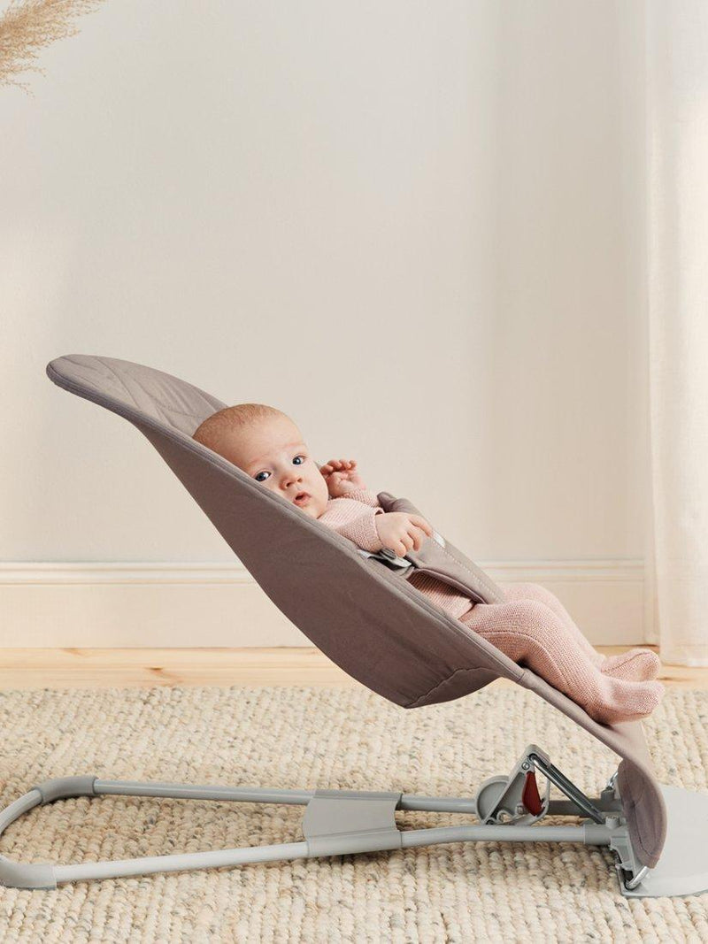 BabyBjörn Bliss baby bouncer sand grey petal quilt fabric, imported from the UK