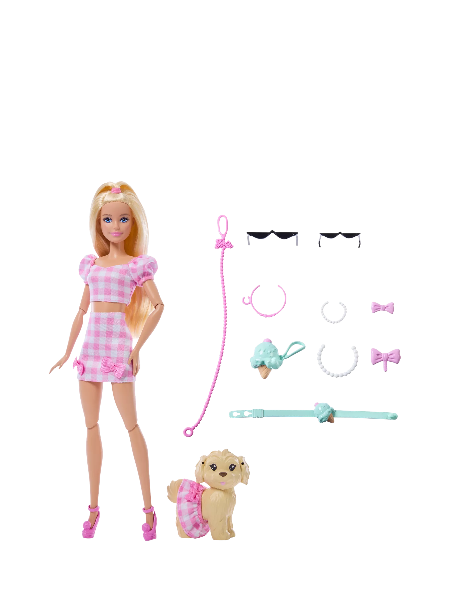 Barbie Twinning Looks doll with matching dog and bows (British brand)