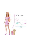 Barbie Twinning Looks doll with matching dog and bows (British brand)