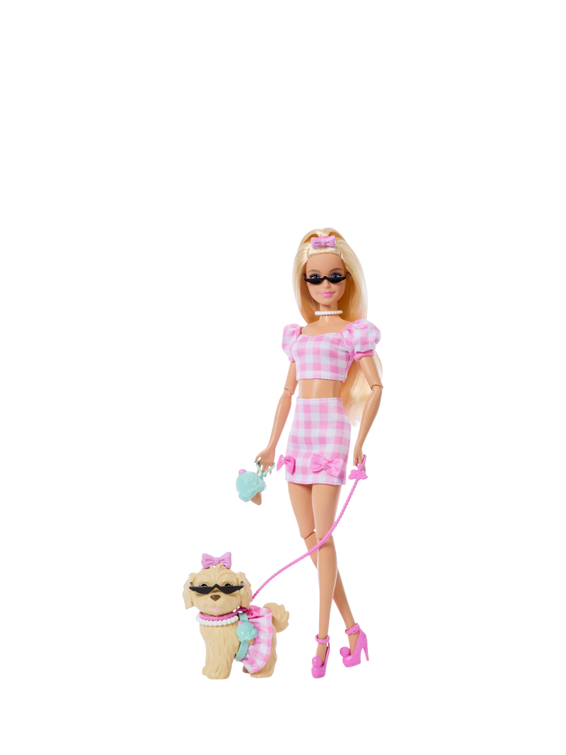 Barbie Twinning Looks doll with matching dog and bows (British brand)