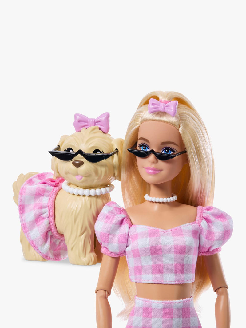 Barbie Twinning Looks doll with matching dog and bows (British brand)