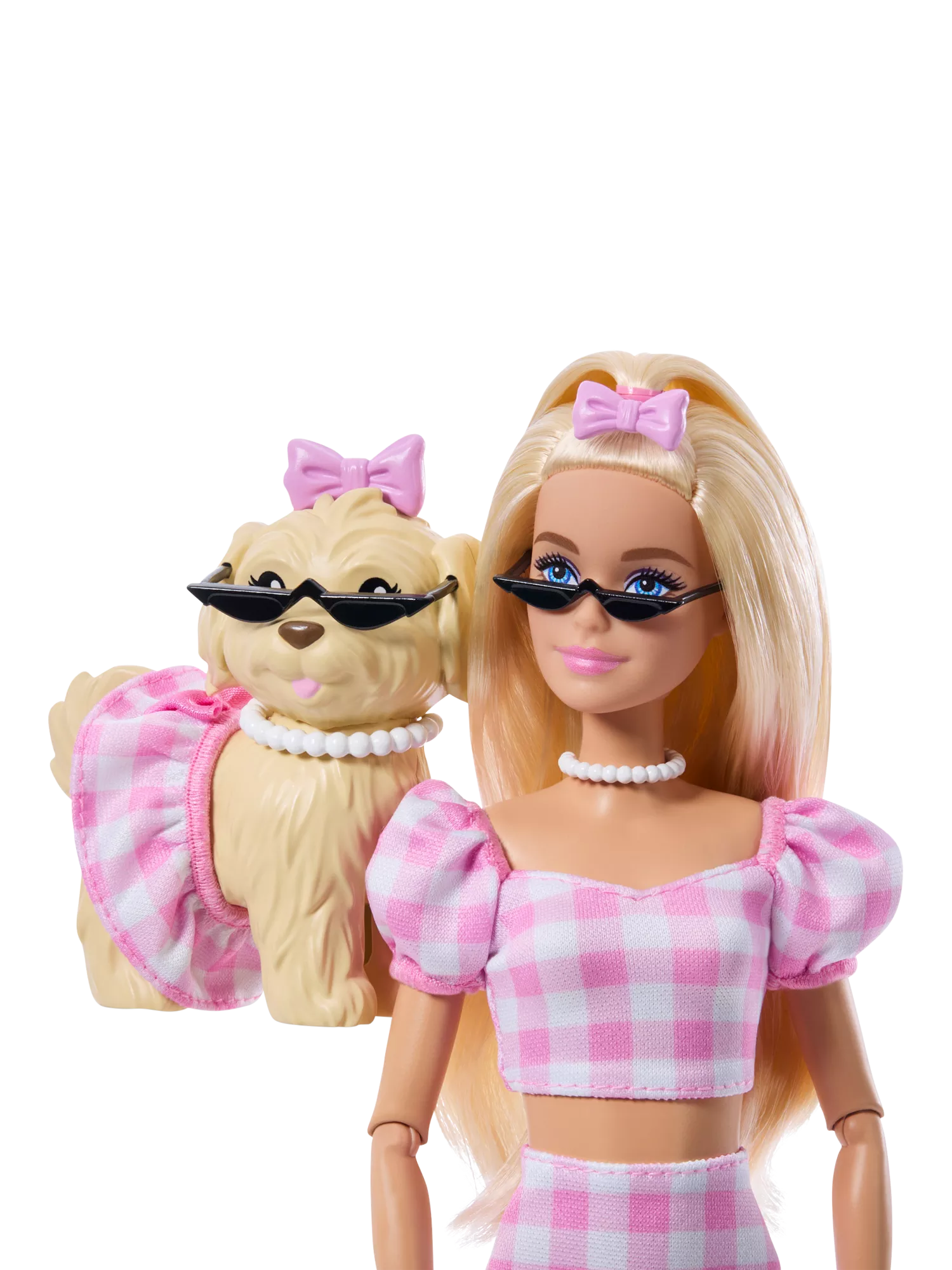 Barbie Twinning Looks doll with matching dog and bows (British brand)