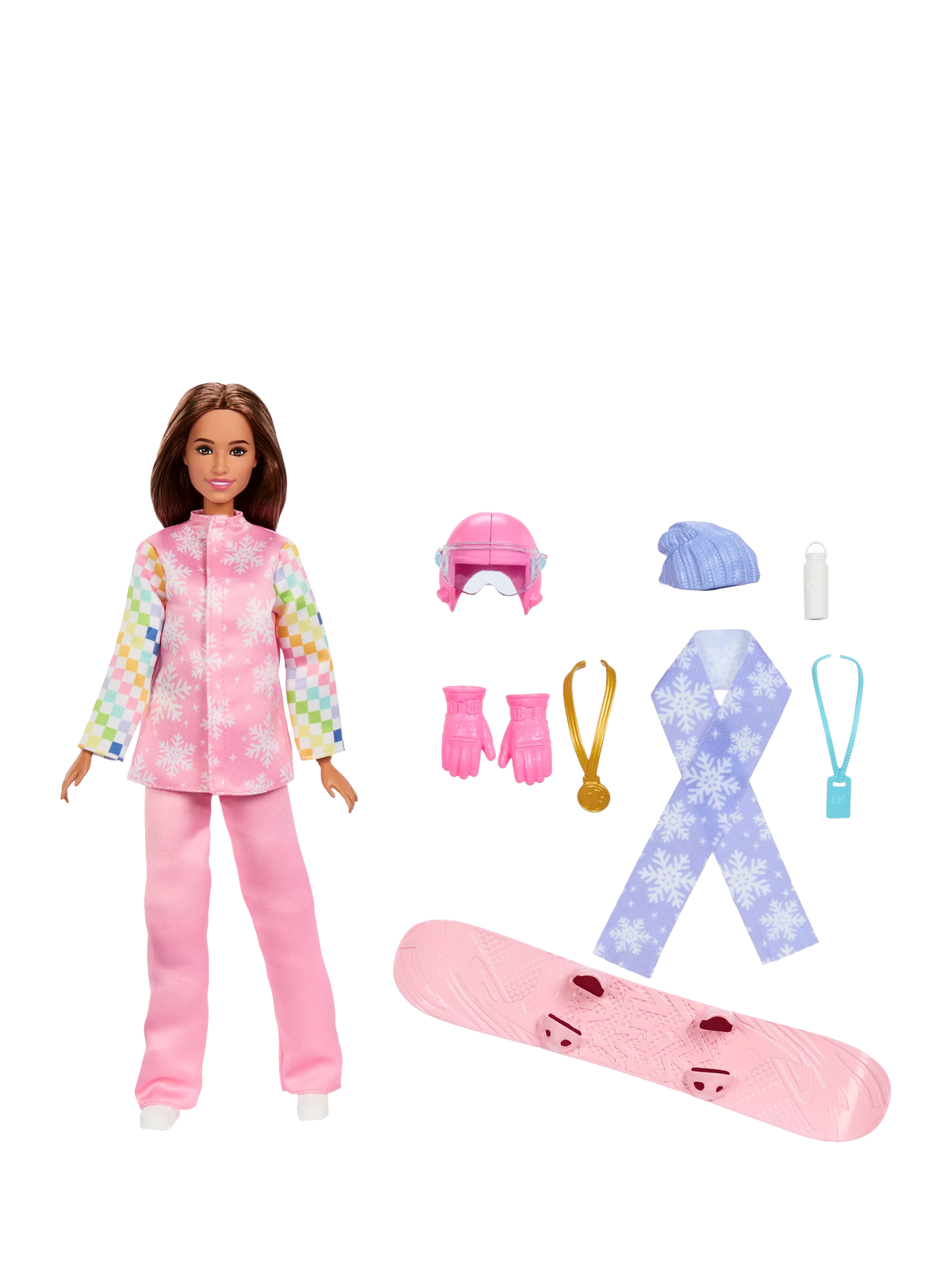 Barbie Snowboarder Doll toy with snowboard and accessories, UK version